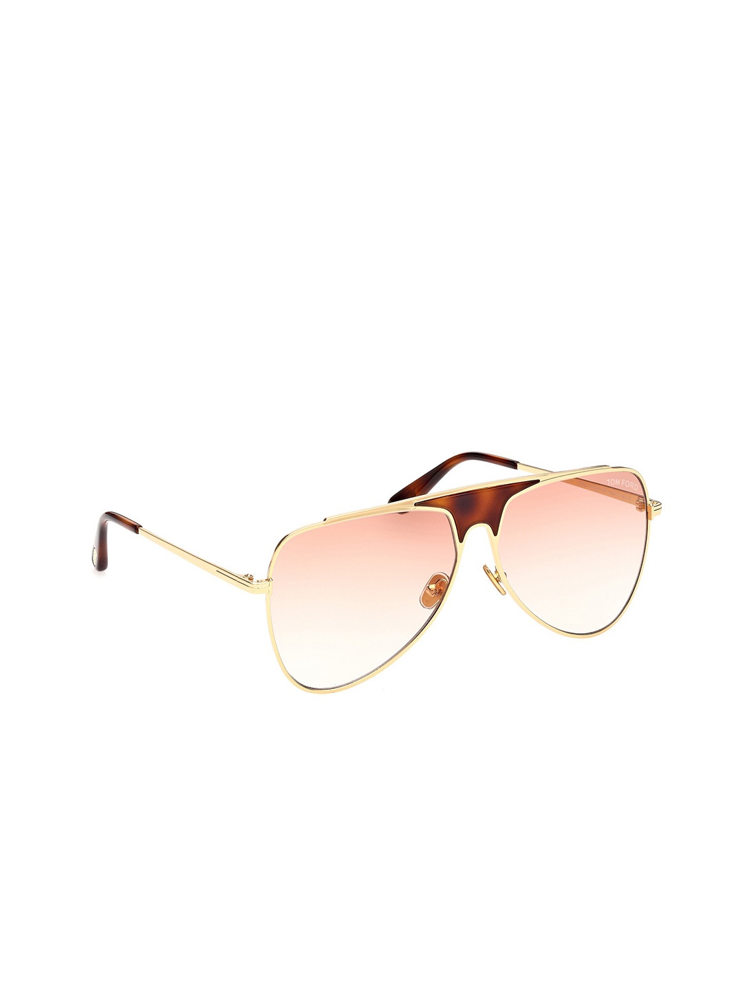 Tom Ford Unisex Aviator Sunglasses with UV Protected Lens, Peach