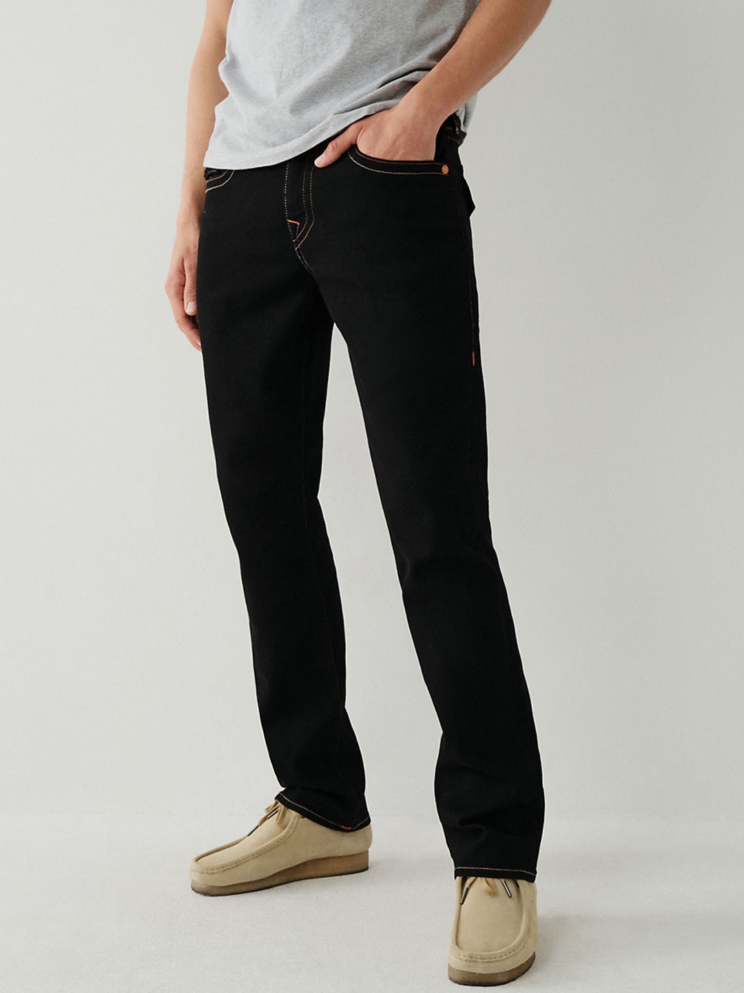 True Religion Men Straight Fit Jeans, Black