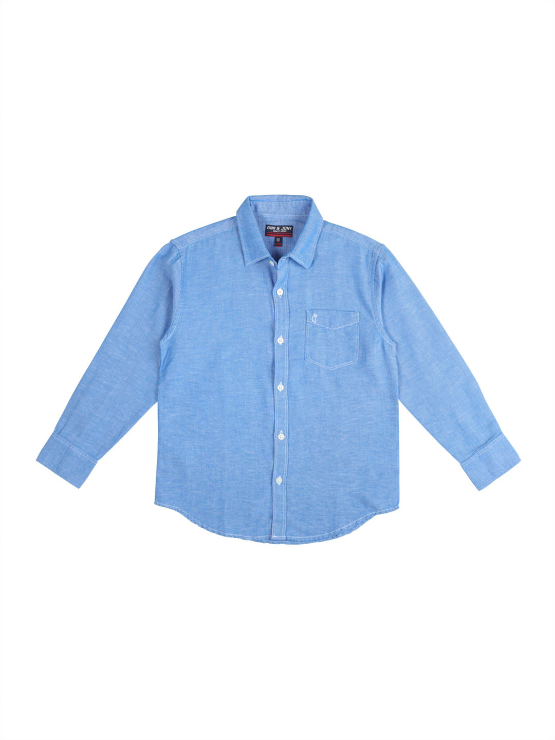 Gini and Jony Infants Boys Spread Collar Cotton Casual Shirt, Blue 
Gini and Jony Infants Boys Spread Collar Cotton Casual Shirt, Blue