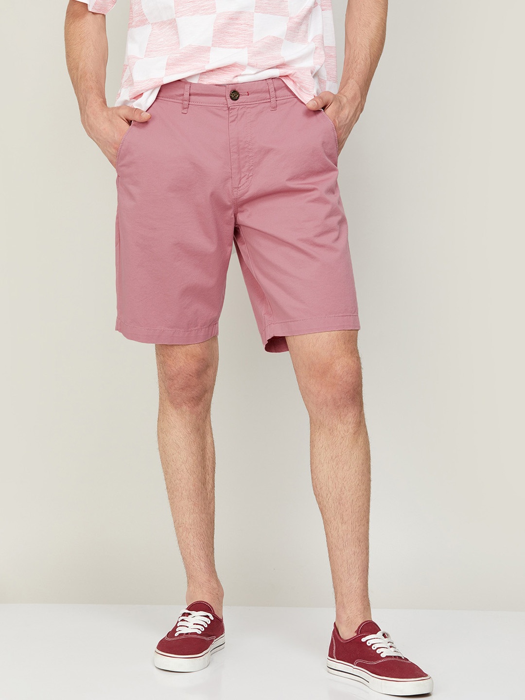 Fame Forever by Lifestyle Men Cotton Chinos Shorts, Pink