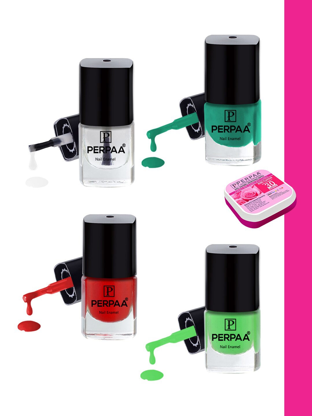PERPAA Set Of 4 Trendy High-Shine Long-Lasting Non-Toxic Nail Polishes - 5ml Each, Green
PERPAA Set Of 4 Trendy High-Shine Long-Lasting Non-Toxic Nail Polishes - 5ml Each, Green