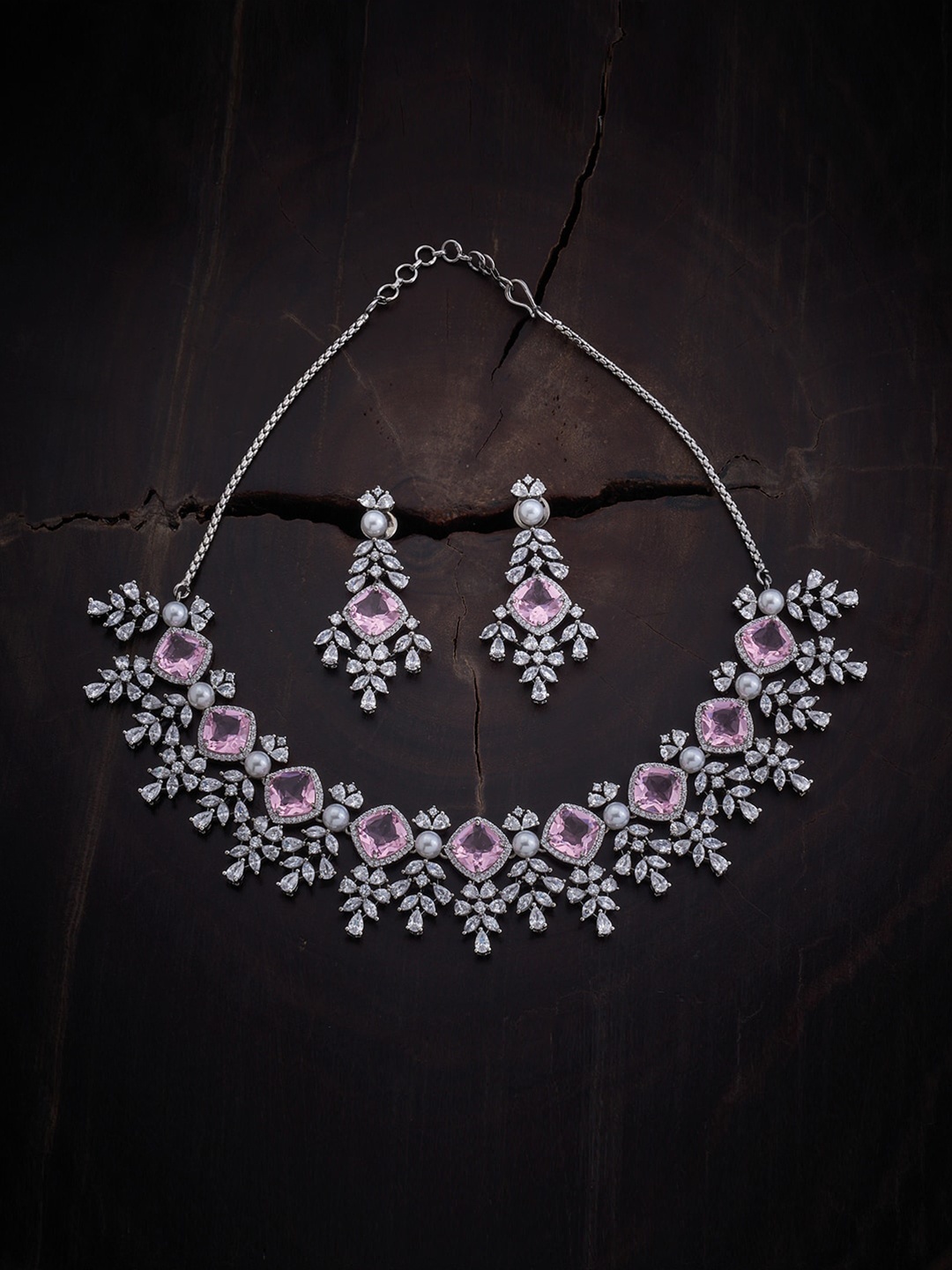 Kushal's Fashion Jewellery Rhodium-Plated Sparkling CZ Stone-Studded & Pearl Beaded Jewellery Set, Silver
Kushal's Fashion Jewellery Rhodium-Plated Sparkling CZ Stone-Studded & Pearl Beaded Jewellery Set, Silver