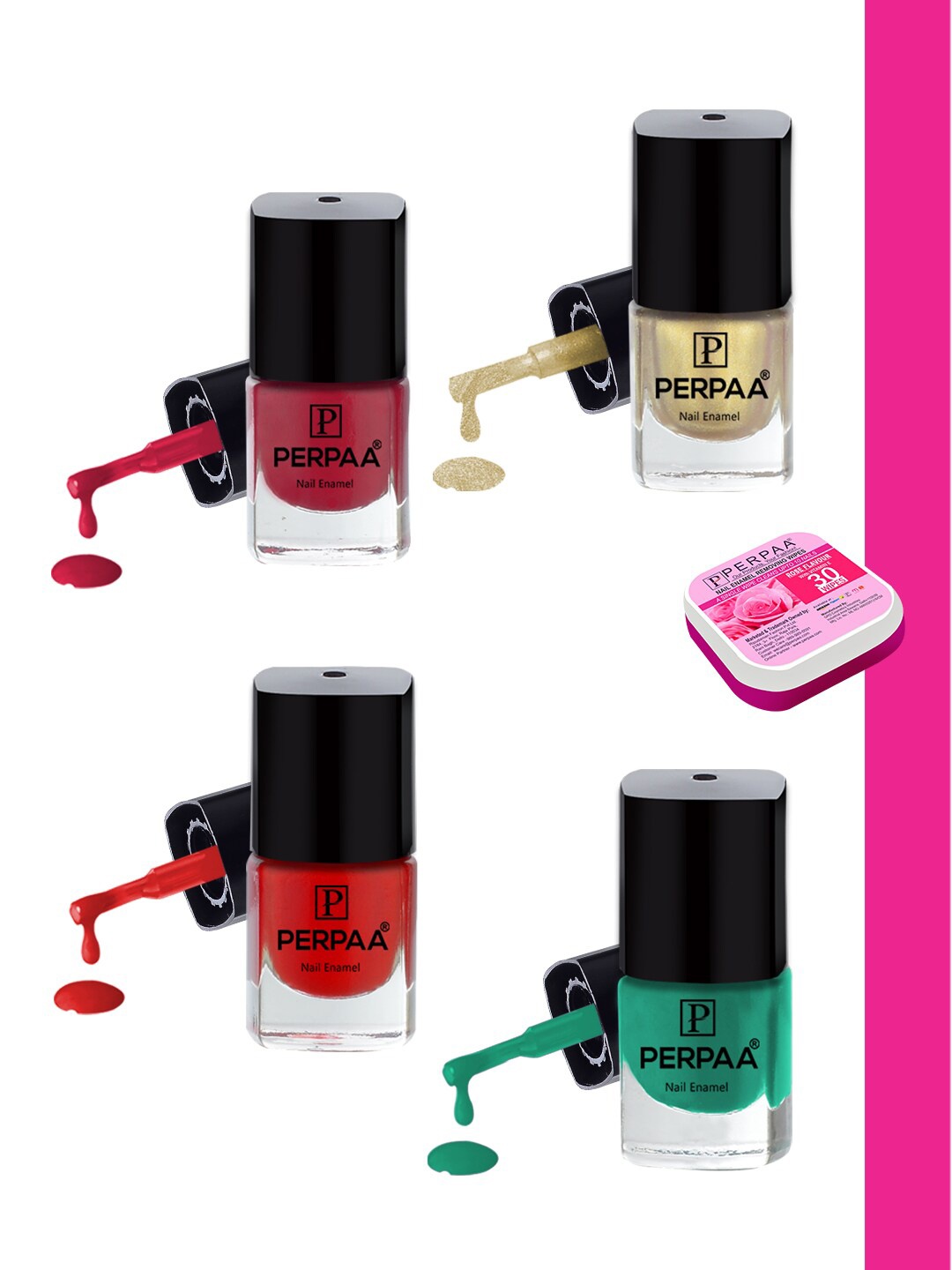 PERPAA Set Of 4 Trendy High-Shine Long-Lasting Non-Toxic Nail Polishes - 5ml Each, Red
PERPAA Set Of 4 Trendy High-Shine Long-Lasting Non-Toxic Nail Polishes - 5ml Each, Red