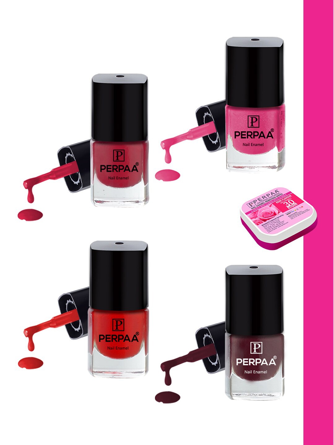 PERPAA Set of 4 Trendy Quick-Drying & Long Lasting Gel Nail Enamel - 5 ml each, Multi
PERPAA Set of 4 Trendy Quick-Drying & Long Lasting Gel Nail Enamel - 5 ml each, Multi