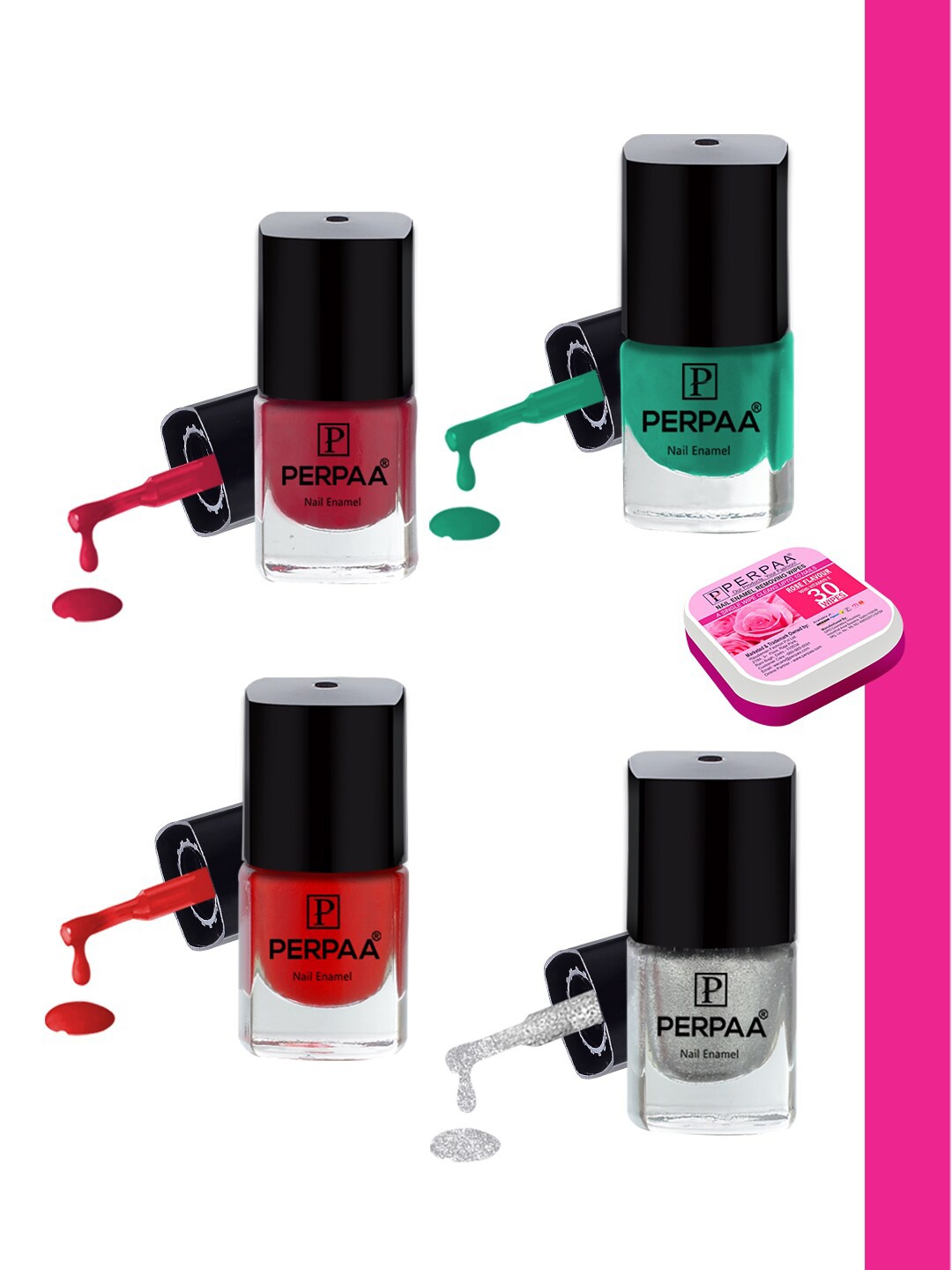 PERPAA Set of 4 Trendy Quick-Drying & Long Lasting Gel Nail Enamel - 5 ml each, Multi
PERPAA Set of 4 Trendy Quick-Drying & Long Lasting Gel Nail Enamel - 5 ml each, Multi