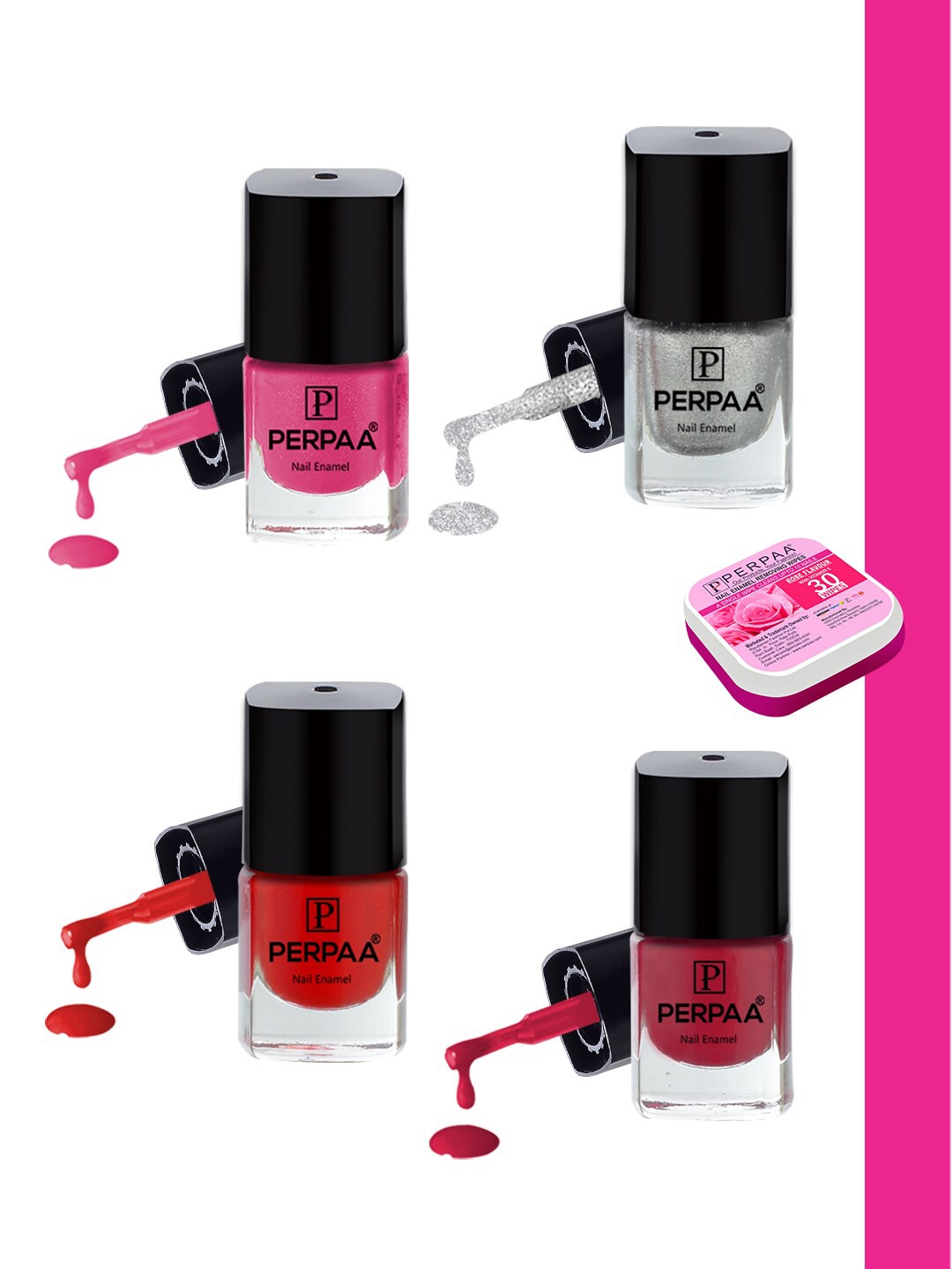 PERPAA Set of 4 Trendy Quick-Drying & Long Lasting Gel Nail Enamel - 5 ml each, Multi
PERPAA Set of 4 Trendy Quick-Drying & Long Lasting Gel Nail Enamel - 5 ml each, Multi