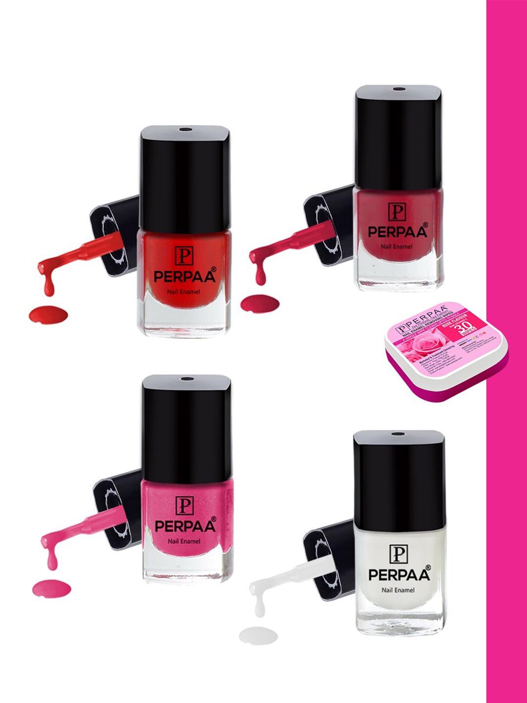 PERPAA Set of 4 Trendy Quick-Drying & Long Lasting Gel Nail Enamel - 5 ml each, Multi
PERPAA Set of 4 Trendy Quick-Drying & Long Lasting Gel Nail Enamel - 5 ml each, Multi