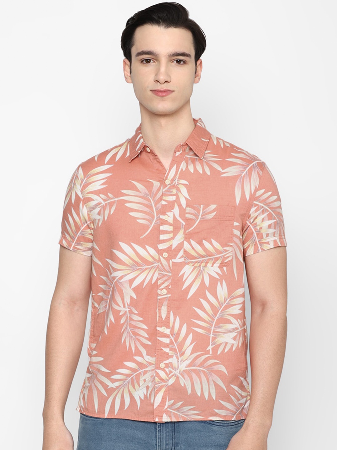 AMERICAN EAGLE OUTFITTERS Slim Fit Tropical Printed Cotton Linen Casual Shirt, Orange
AMERICAN EAGLE OUTFITTERS Slim Fit Tropical Printed Cotton Linen Casual Shirt, Orange