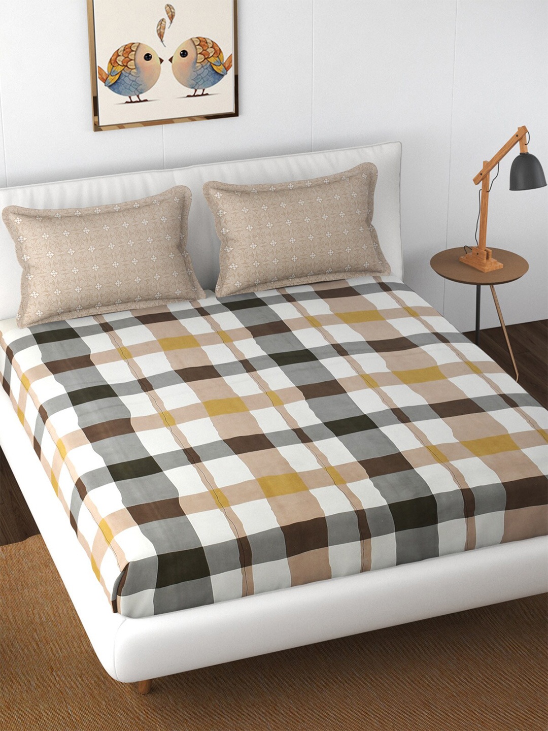 Florida Reeva Beige & White Striped 180 TC Fitted King Bedsheet With 2 Pillow Covers
Florida Reeva Beige & White Striped 180 TC Fitted King Bedsheet With 2 Pillow Covers