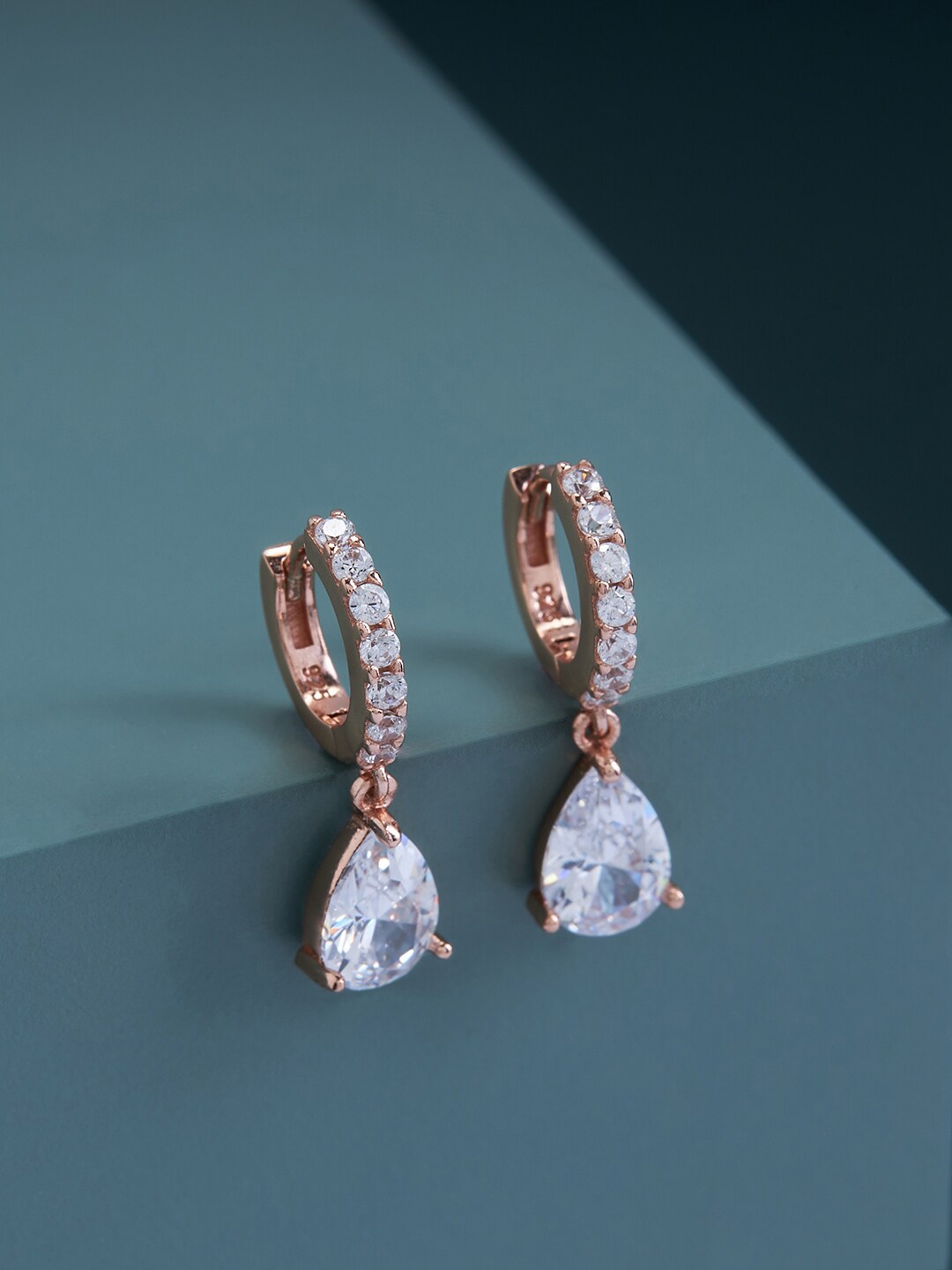 Kushal's Fashion Jewellery 92.5 Pure Silver Rose-Gold Plated Teardrop Shaped Hoop Earrings, White
Kushal's Fashion Jewellery 92.5 Pure Silver Rose-Gold Plated Teardrop Shaped Hoop Earrings, White