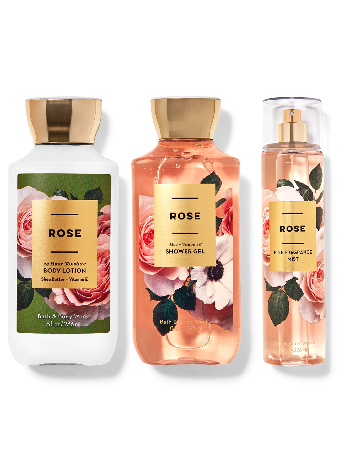 Bath & Body Works Set of Rose Body Mist 236 ml + Body Lotion 236 ml + Shower Gel 295 ml, Pink
Bath & Body Works Set of Rose Body Mist 236 ml + Body Lotion 236 ml + Shower Gel 295 ml, Pink