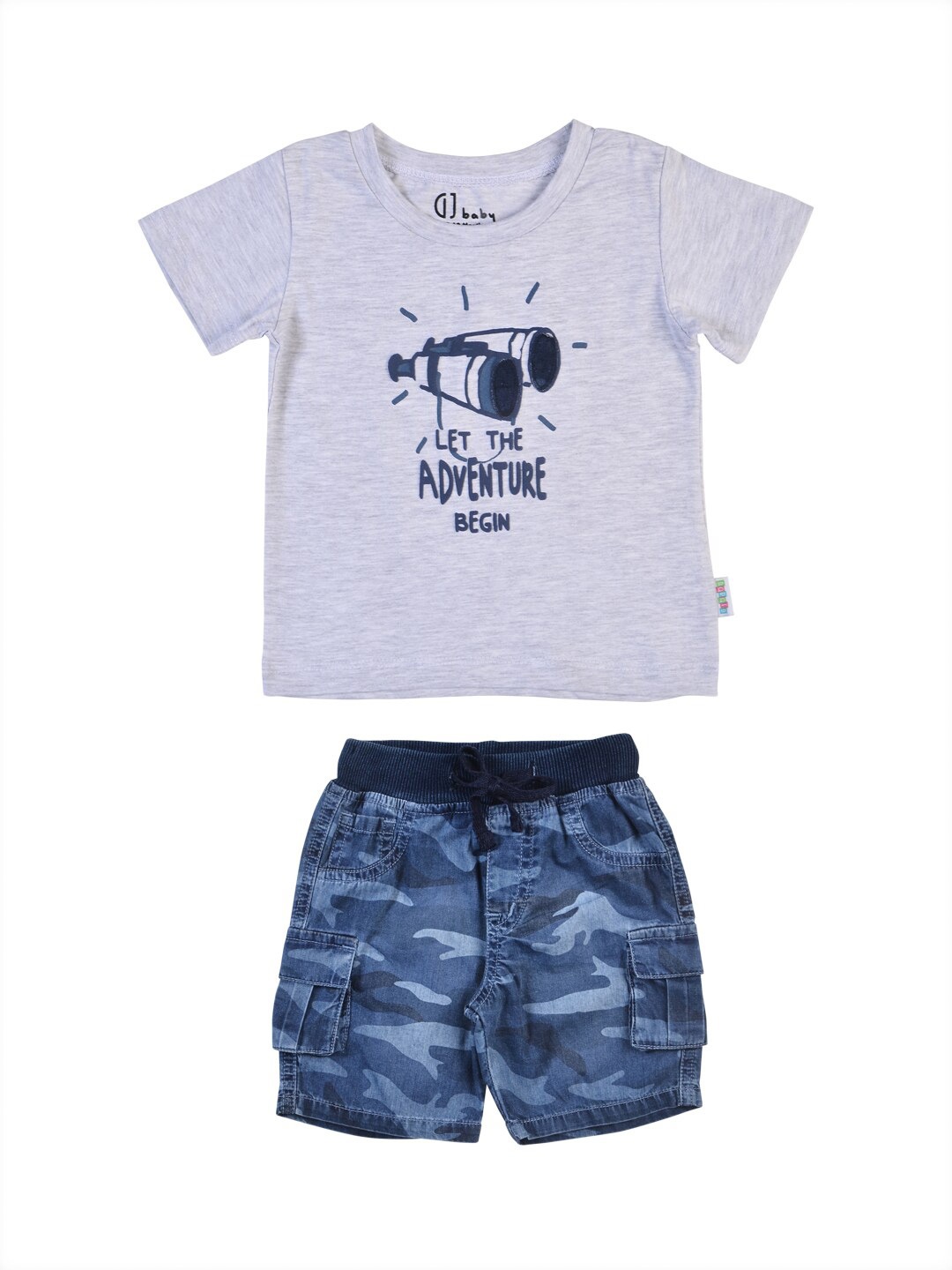 Gini and Jony Infant Boys Printed Pure Cotton T-shirt with Shorts Clothing Set, Grey melange
Gini and Jony Infant Boys Printed Pure Cotton T-shirt with Shorts Clothing Set, Grey melange