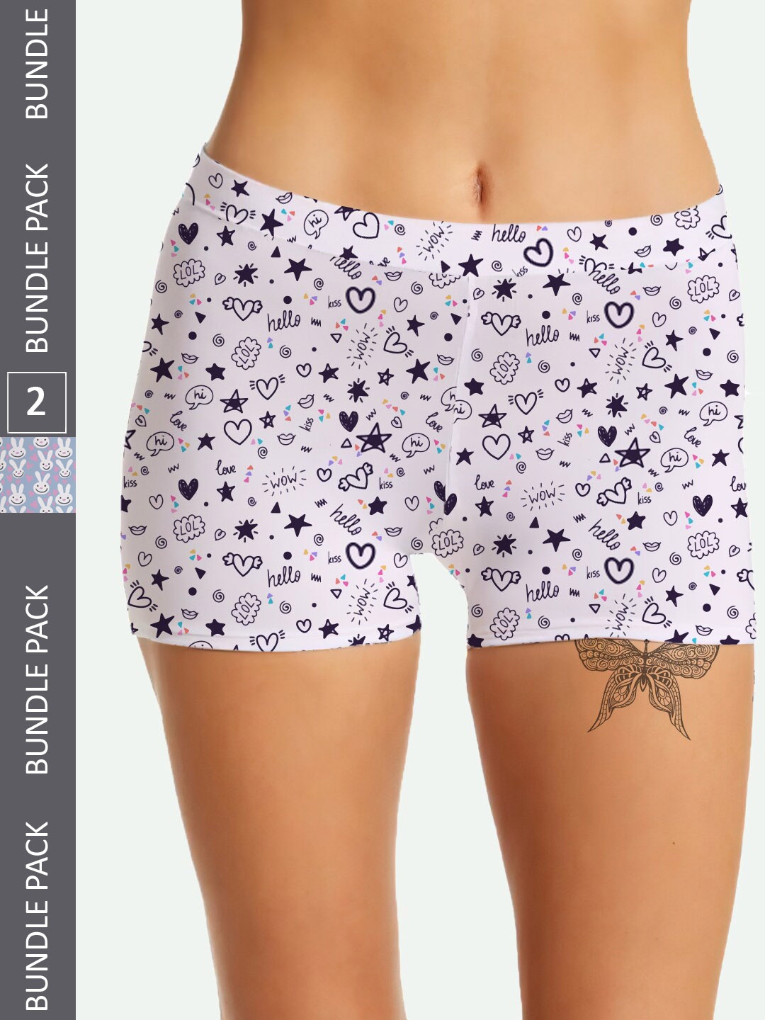 mezmoda Women Pack Of 2 Printed Anti Microbial Mid-Rise Hipster Briefs-2-MZWBX2-112-S, White
mezmoda Women Pack Of 2 Printed Anti Microbial Mid-Rise Hipster Briefs-2-MZWBX2-112-S, White