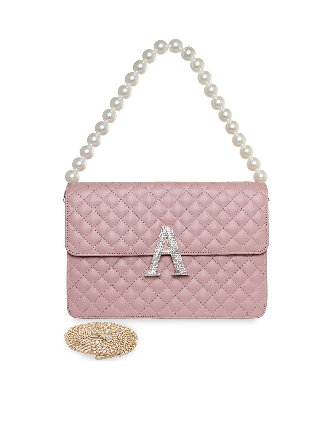 ESBEDA Textured PU Shopper Hobo Bag With Quilted, Peach