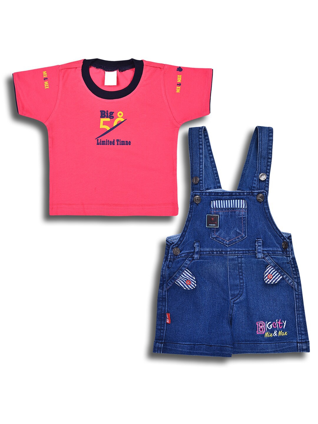 Wish Karo Infant Boys Typography Printed Cotton Detail Denim Dungarees with T-shirt, Pink
Wish Karo Infant Boys Typography Printed Cotton Detail Denim Dungarees with T-shirt, Pink