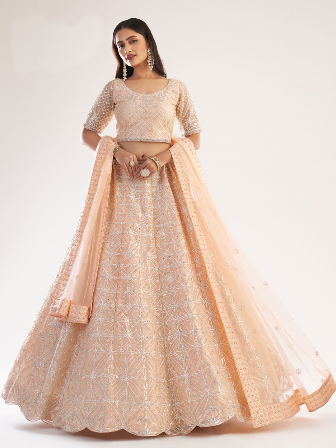 Angroop Embellished Thread Work Semi-Stitched Lehenga & Unstitched Blouse With, Cream
Angroop Embellished Thread Work Semi-Stitched Lehenga & Unstitched Blouse With, Cream
