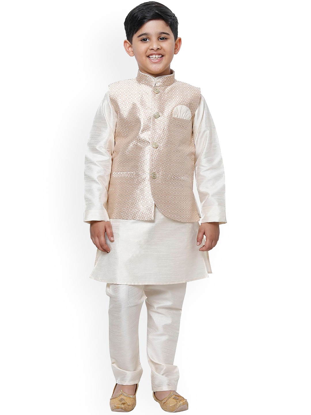Pro-Ethic STYLE DEVELOPER Boys Straight Jacquard Kurta with Pyjamas & Nehru Jacket, Cream
Pro-Ethic STYLE DEVELOPER Boys Straight Jacquard Kurta with Pyjamas & Nehru Jacket, Cream