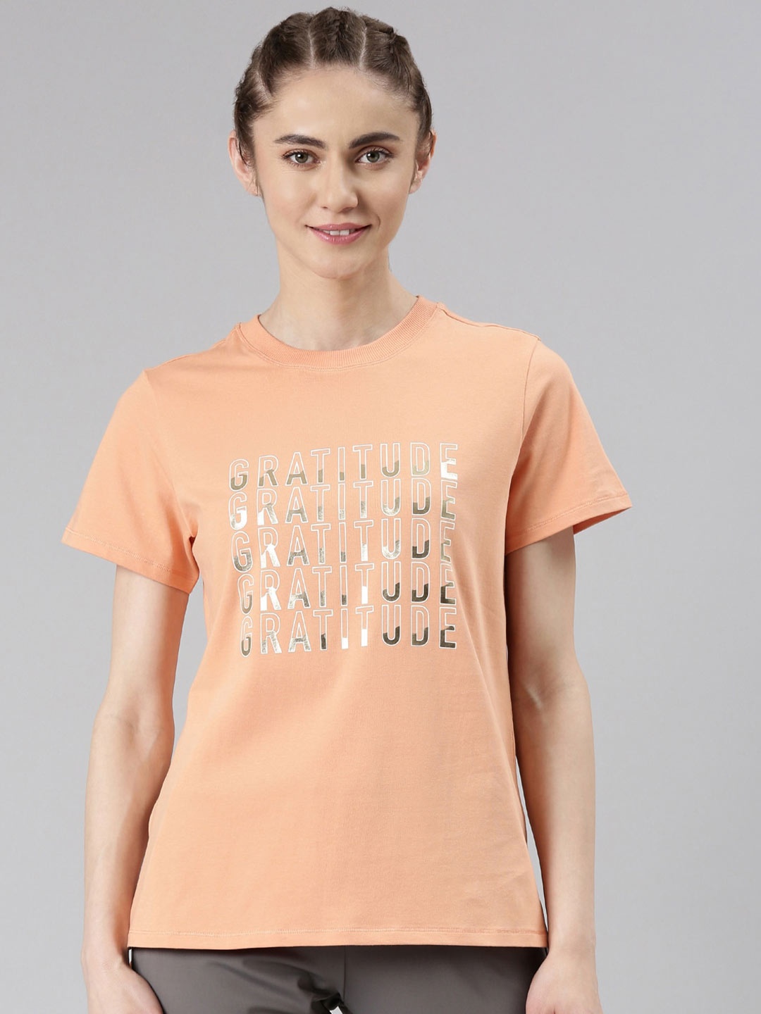 Enamor Typography Printed Sweat Wicking Antimicrobial Active Relaxed Fit T-shirt, Coral
Enamor Typography Printed Sweat Wicking Antimicrobial Active Relaxed Fit T-shirt, Coral