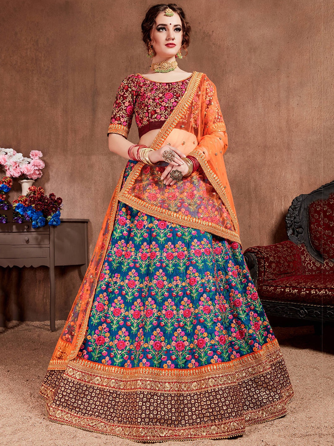 FABPIXEL Embellished Semi-Stitched Lehenga & Unstitched Blouse With Dupatta, Navy blue
FABPIXEL Embellished Semi-Stitched Lehenga & Unstitched Blouse With Dupatta, Navy blue