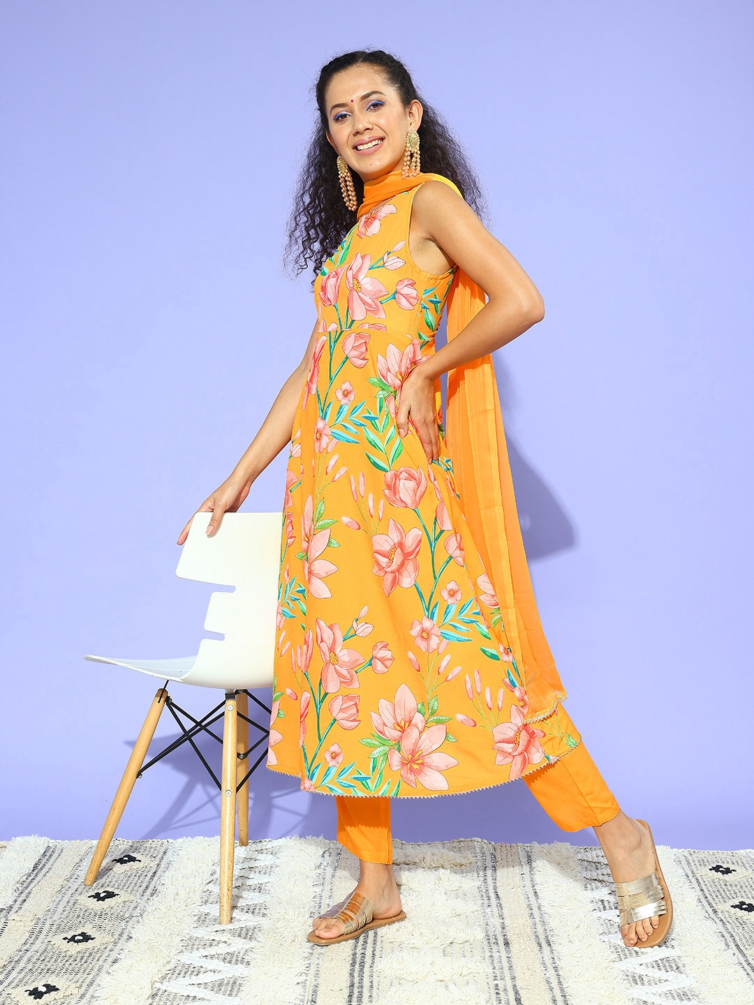 Moda Rapido Floral Printed Gotta Patti Back Detail Kurta with Trousers & Dupatta, Mustard
Moda Rapido Floral Printed Gotta Patti Back Detail Kurta with Trousers & Dupatta, Mustard