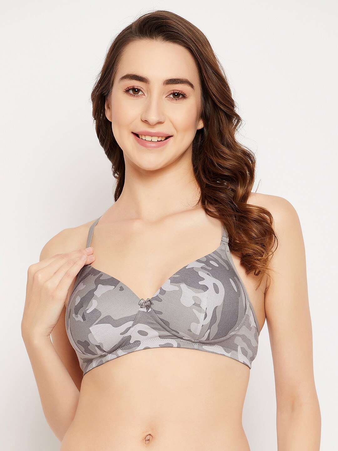 Clovia Camouflage Lightly Padded Rapid-Dry Super Support Multiway Cotton T-shirt Bra, Grey
Clovia Camouflage Lightly Padded Rapid-Dry Super Support Multiway Cotton T-shirt Bra, Grey