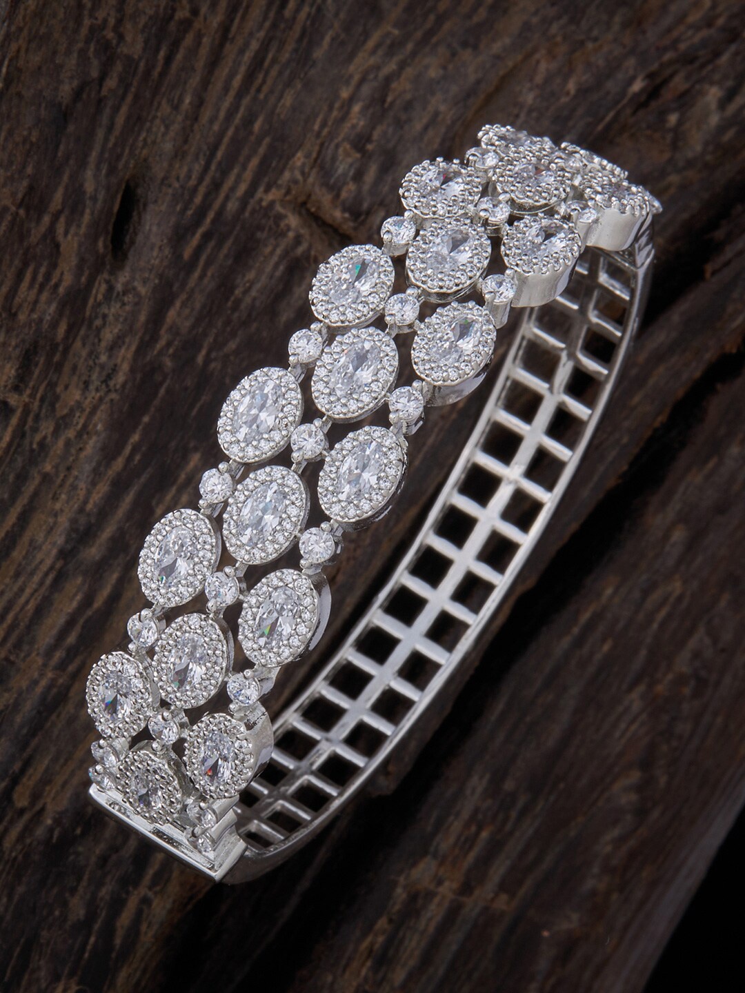 Kushal's Fashion Jewellery Women Cubic Zirconia Rhodium-Plated Wraparound Bracelet, Silver
Kushal's Fashion Jewellery Women Cubic Zirconia Rhodium-Plated Wraparound Bracelet, Silver