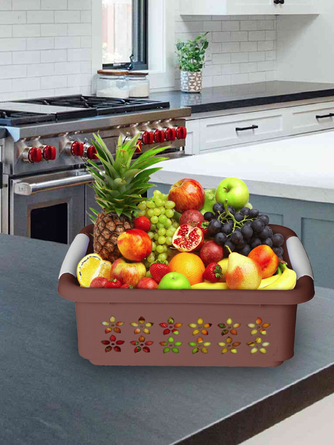 Kuber Industries Brown Floral Netted Design Rectangle Storage Basket
Kuber Industries Brown Floral Netted Design Rectangle Storage Basket