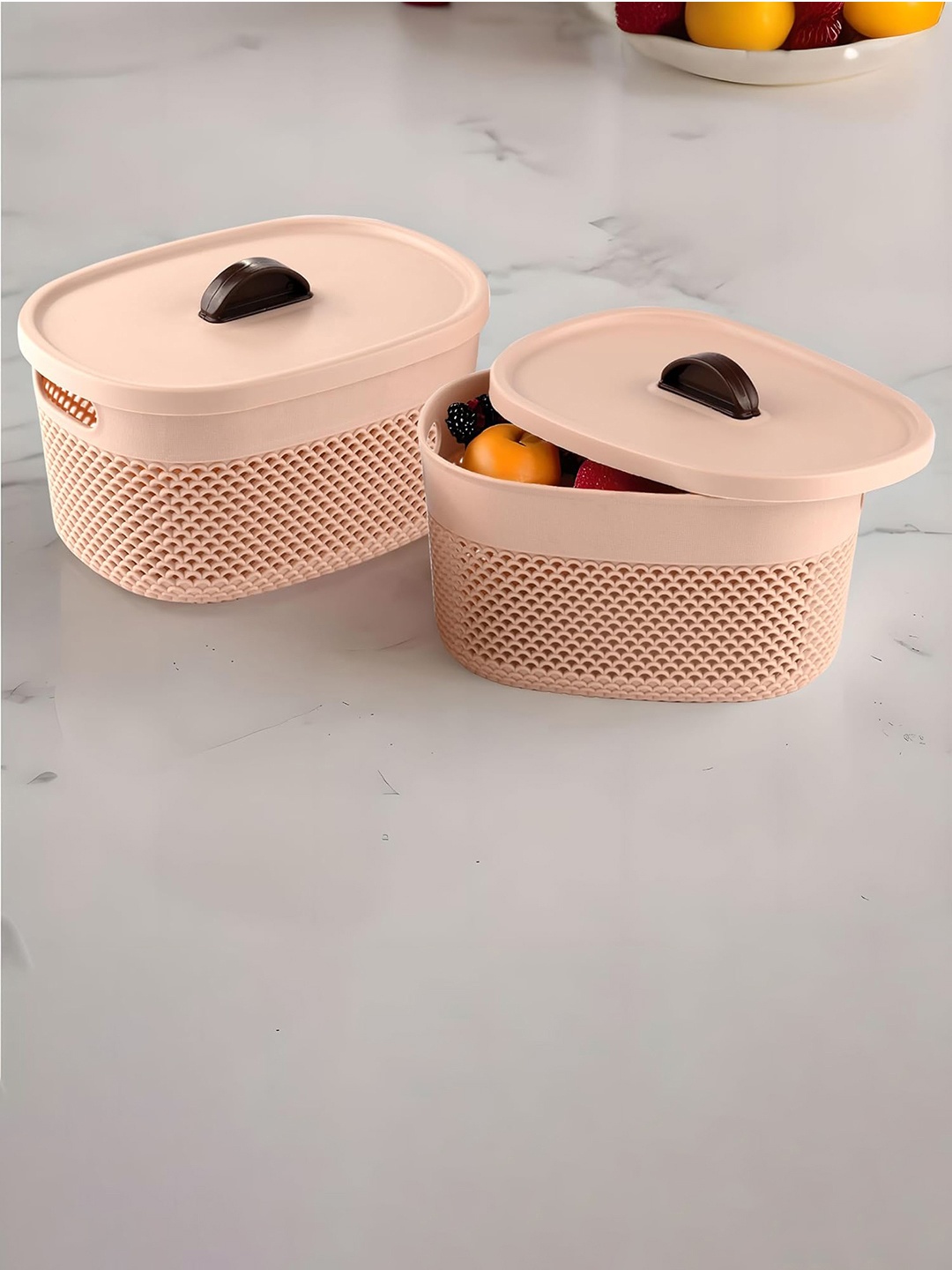 Kuber Industries Beige 2 Pieces Netted Design Multipurpose Oval Storage Baskets With Lid
Kuber Industries Beige 2 Pieces Netted Design Multipurpose Oval Storage Baskets With Lid