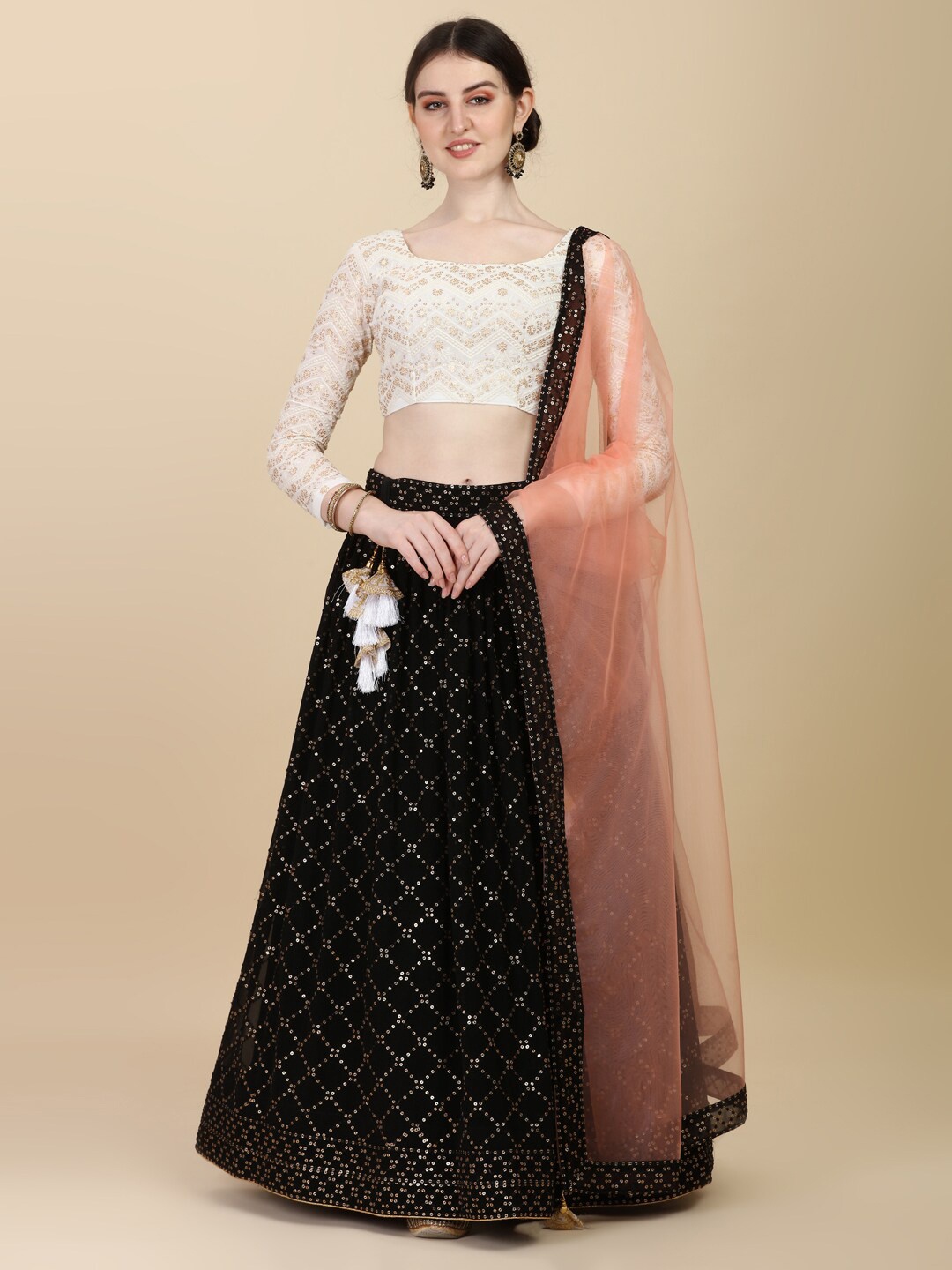 Amrutam Fab Embroidered Semi-Stitched Lehenga & Unstitched Blouse With Dupatta, Black
Amrutam Fab Embroidered Semi-Stitched Lehenga & Unstitched Blouse With Dupatta, Black