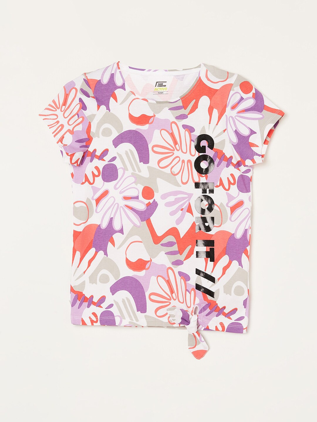 Fame Forever by Lifestyle Girls White Floral Printed Extended Sleeves Pure Cotton T-shirt
Fame Forever by Lifestyle Girls White Floral Printed Extended Sleeves Pure Cotton T-shirt