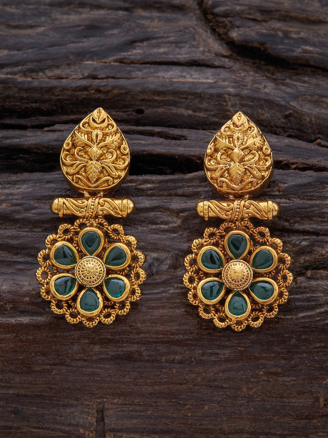 Kushal's Fashion Jewellery Gold Plated Antique Contemporary Stone Studded Drop Earrings, Green
Kushal's Fashion Jewellery Gold Plated Antique Contemporary Stone Studded Drop Earrings, Green
