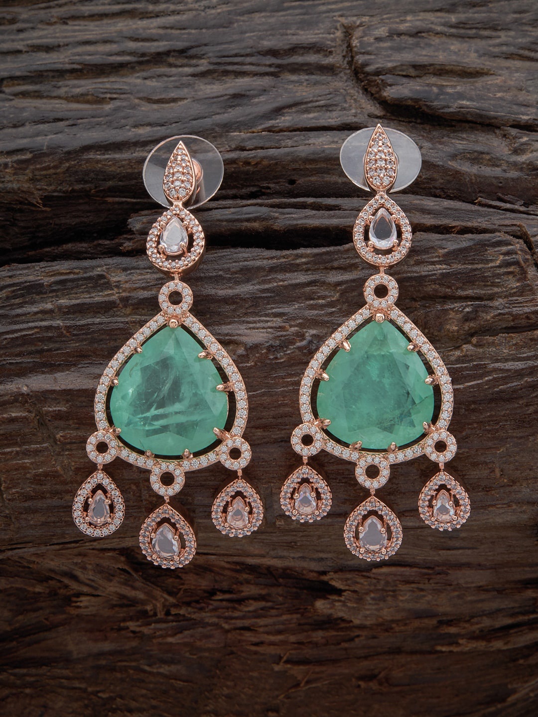 Kushal's Fashion Jewellery Rose Gold-Plated Zircon Contemporary Drop Earrings, Sea green
Kushal's Fashion Jewellery Rose Gold-Plated Zircon Contemporary Drop Earrings, Sea green