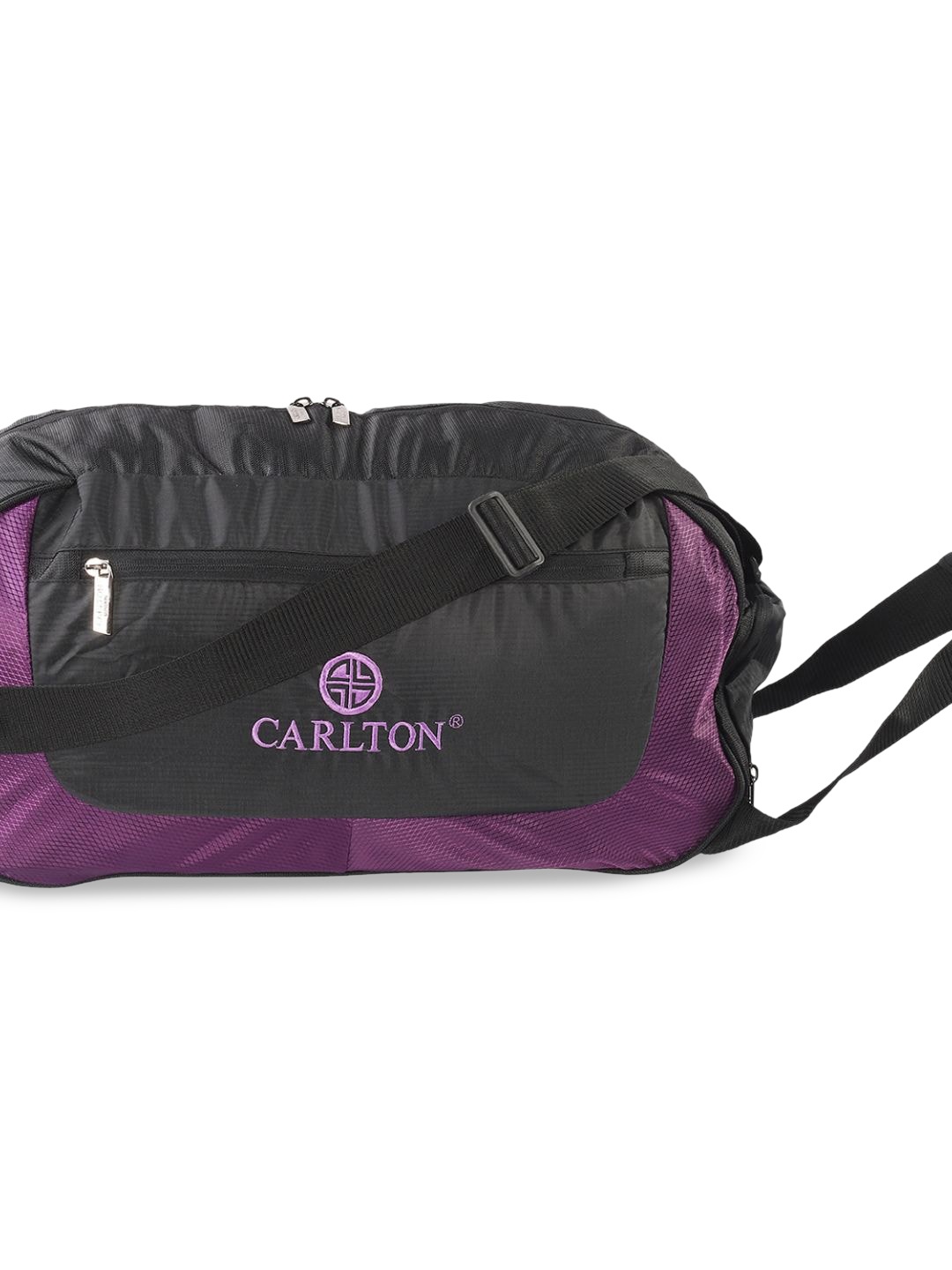 Carlton London Colourblocked Nylon Medium Duffel Bag, Purple
