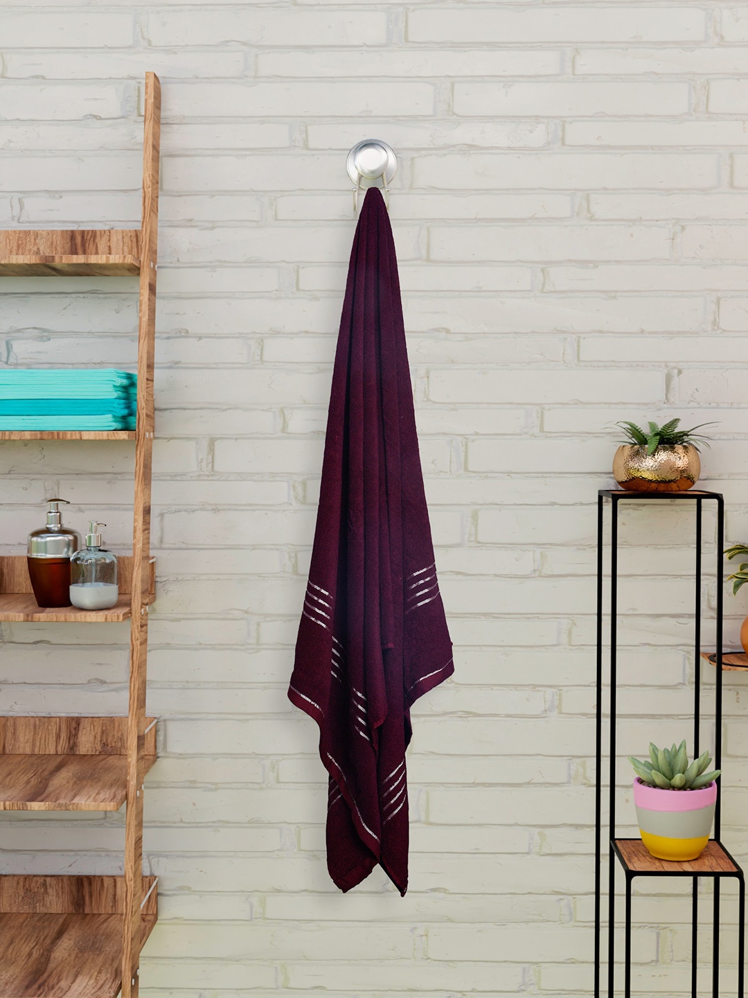 CURIOUS LIFESTYLE Maroon & Blue 2 Pieces Striped Detail 400 GSM Pure Cotton Towel Set
CURIOUS LIFESTYLE Maroon & Blue 2 Pieces Striped Detail 400 GSM Pure Cotton Towel Set