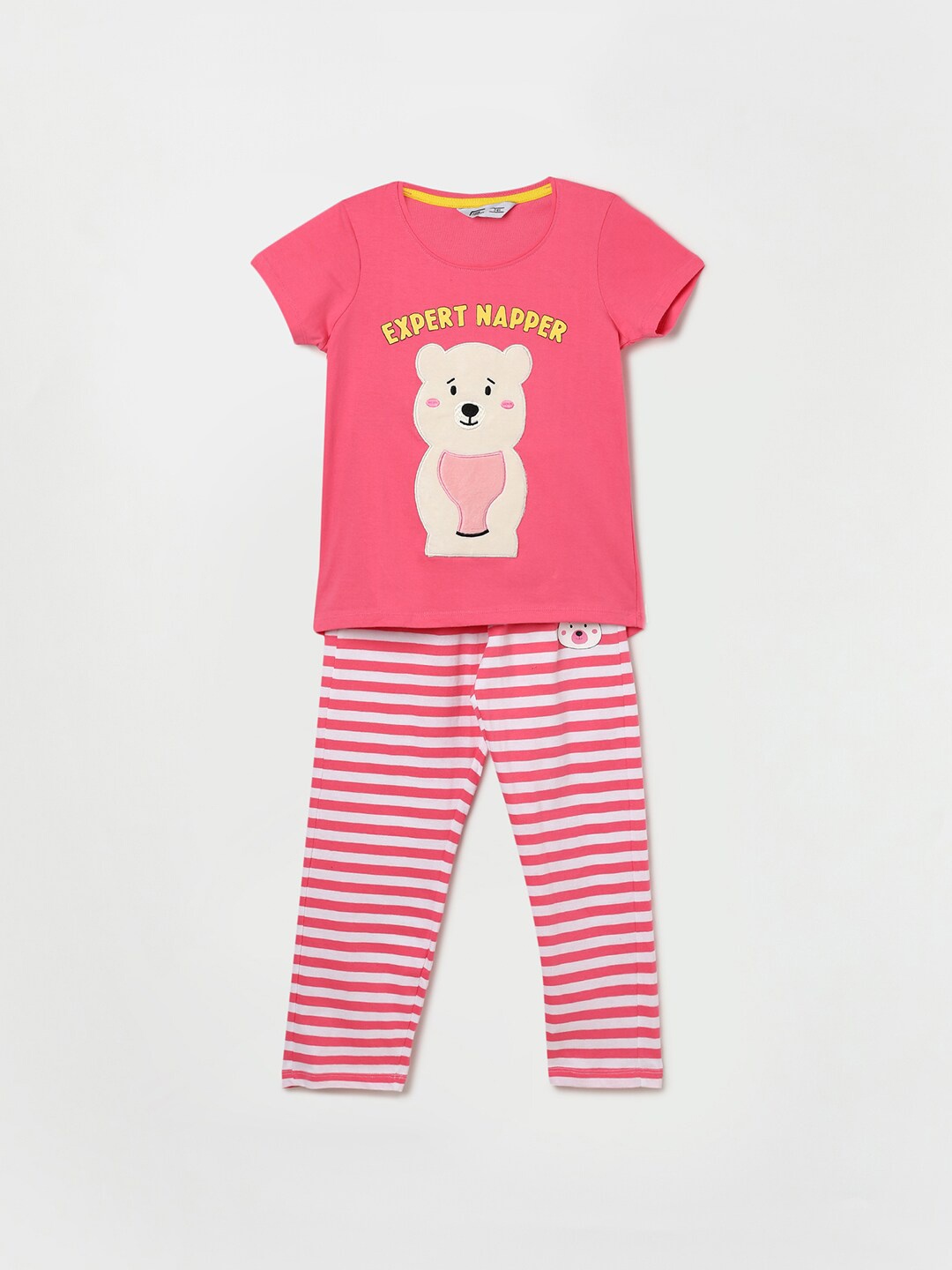 Fame Forever by Lifestyle Girls Cartoon Printed Pure Cotton Night T-shirt & Trousers, Pink
Fame Forever by Lifestyle Girls Cartoon Printed Pure Cotton Night T-shirt & Trousers, Pink