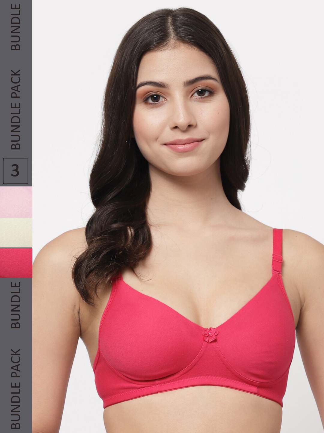 College Girl Pack Of 3 Lightly Padded Seamless Cotton T-Shirt Bra, Pink
College Girl Pack Of 3 Lightly Padded Seamless Cotton T-Shirt Bra, Pink