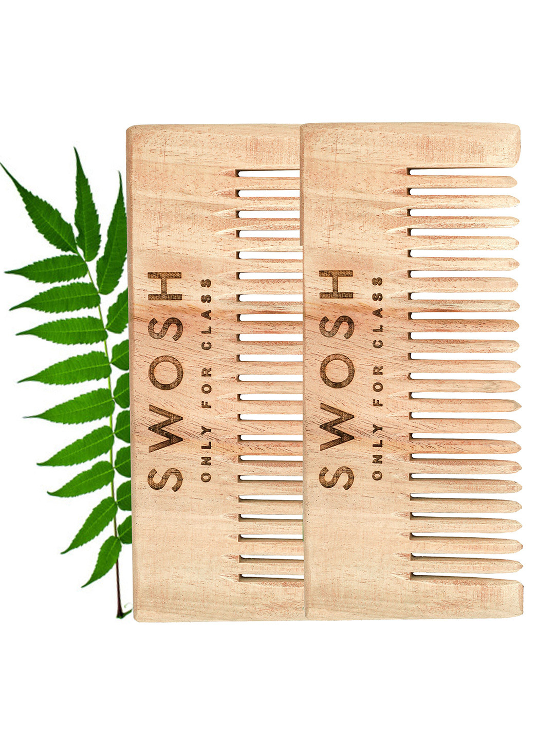 SWOSH Set Of 2 Eco-Friendly Neem Wooden Hair Comb For Healthy Hair Massage, Beige
SWOSH Set Of 2 Eco-Friendly Neem Wooden Hair Comb For Healthy Hair Massage, Beige