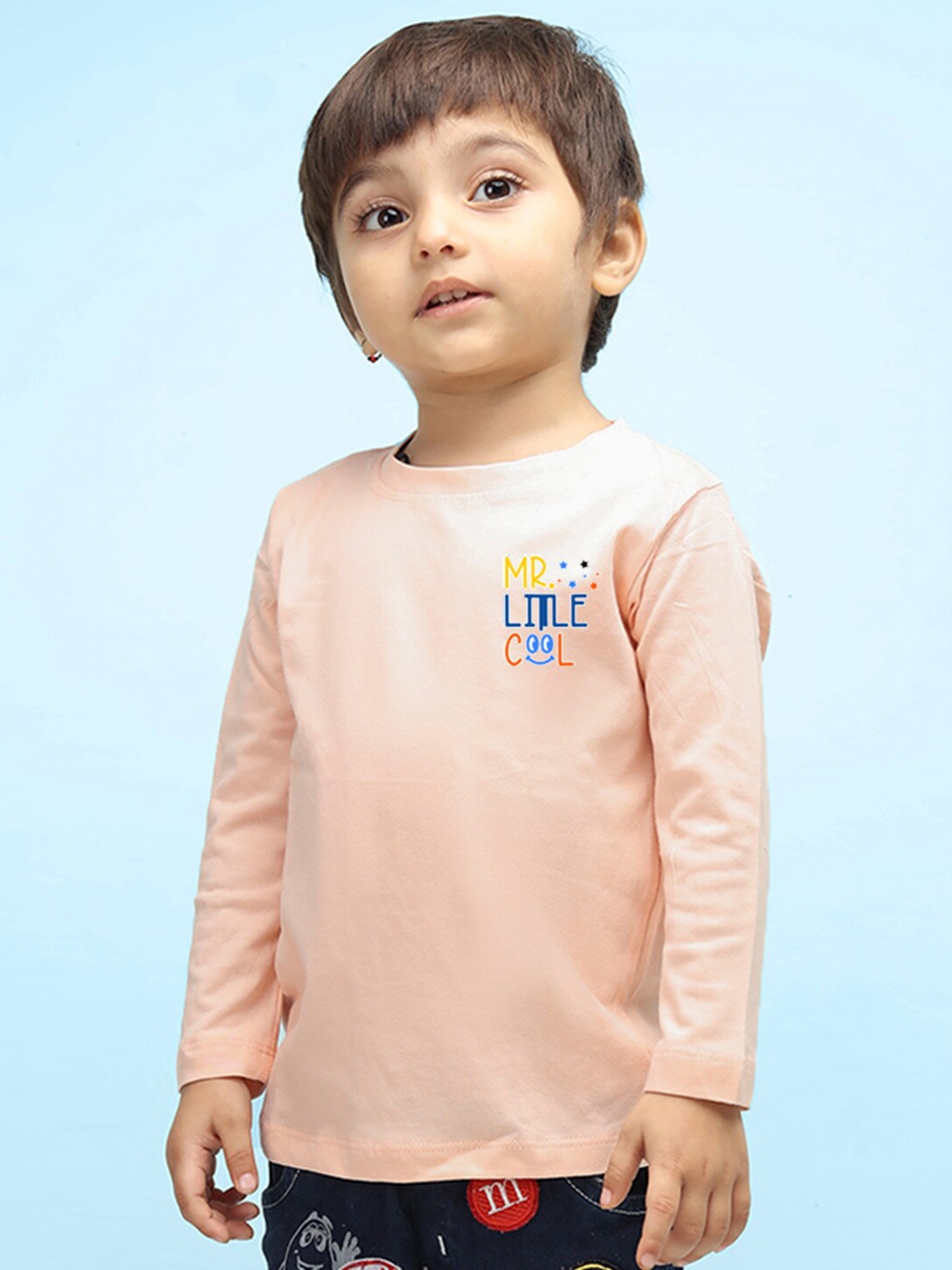 NUSYL infants Kids Long Sleeves Pure Cotton T-shirt, Peach