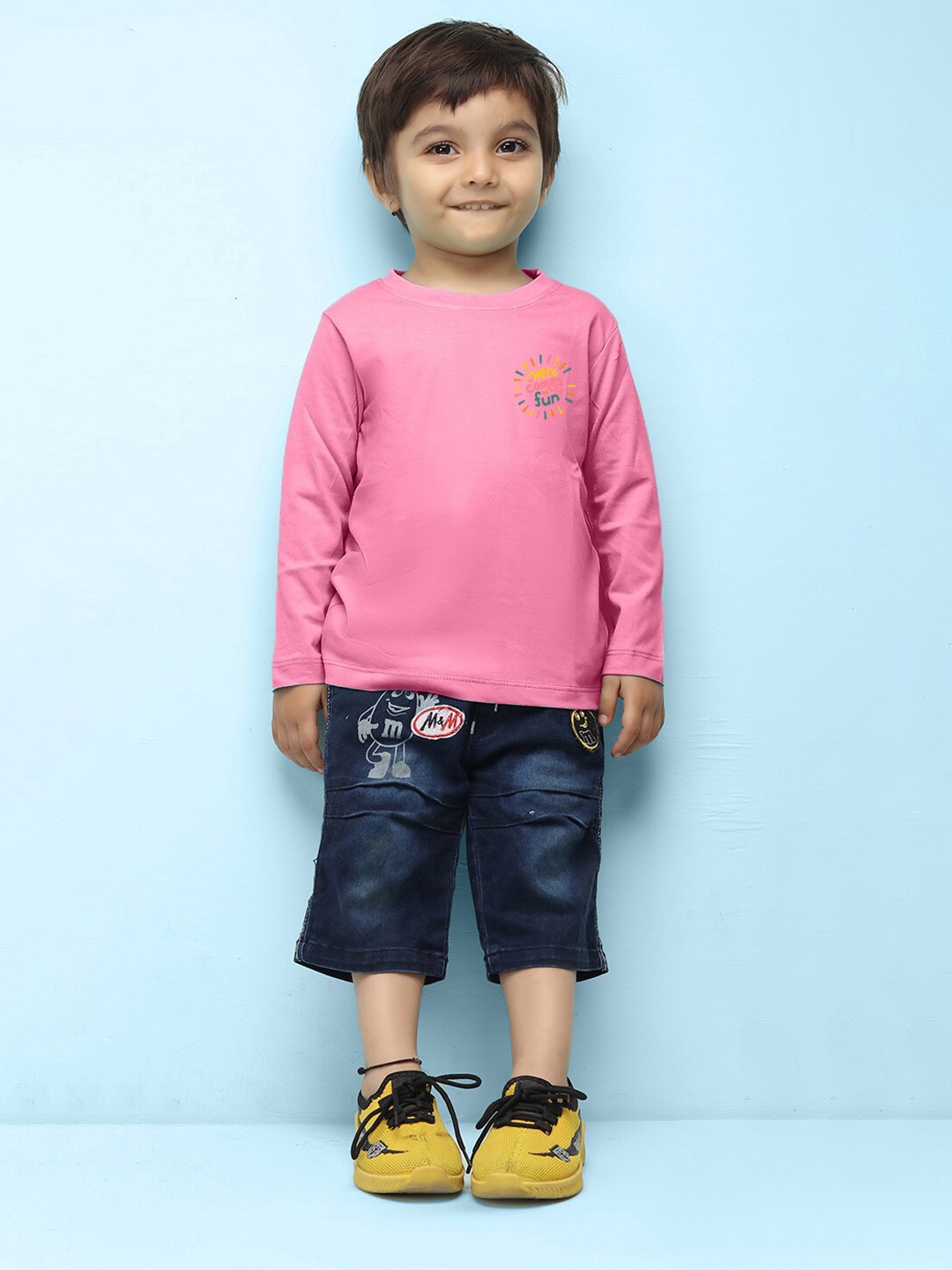 NUSYL infants Kids Long Sleeves Pure Cotton T-shirt, Pink