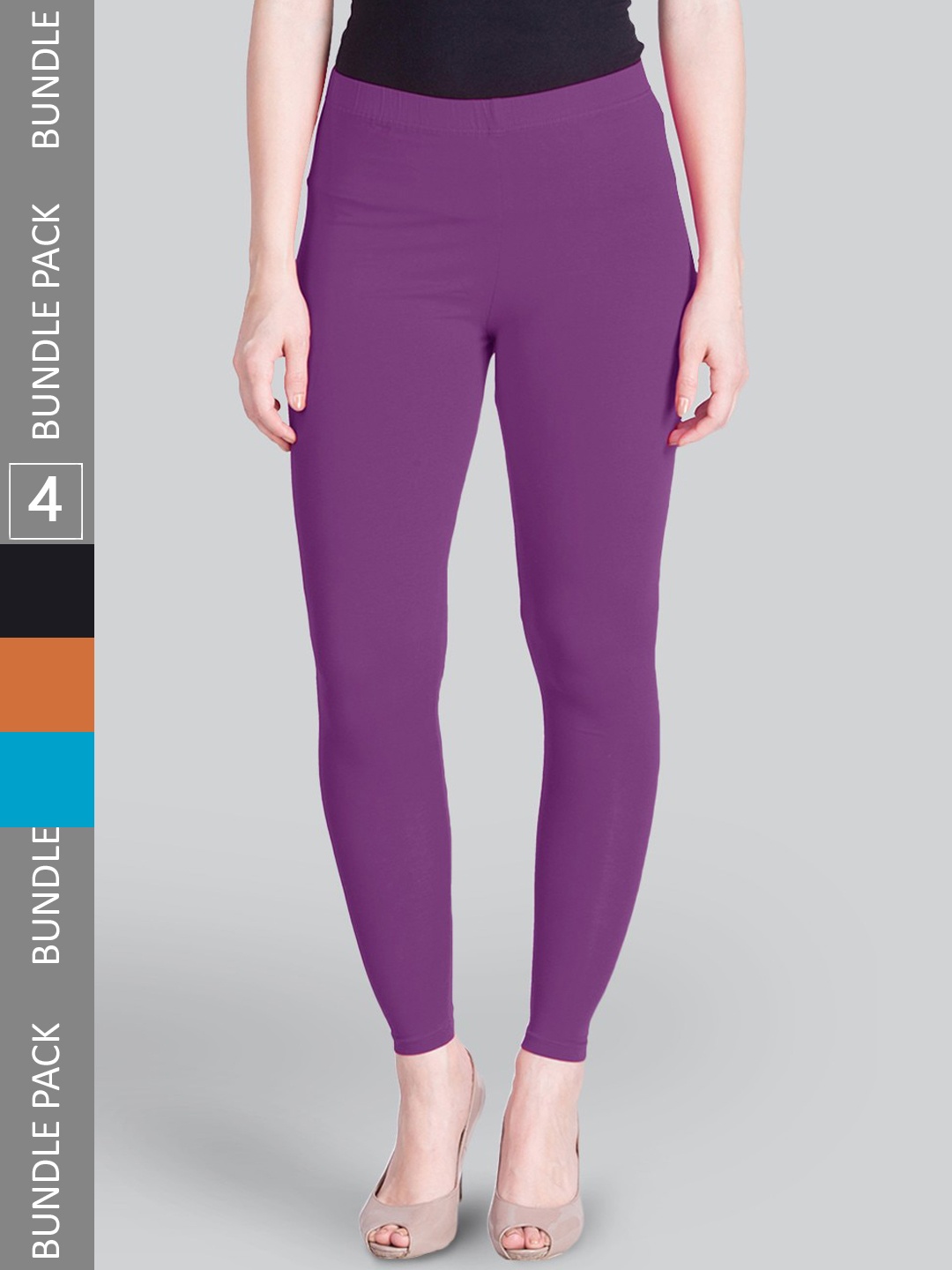 LYRA Premium Pack Of 4 Sculpting Seams Mid Rise Cotton Ankle-Length Leggings, Purple
LYRA Premium Pack Of 4 Sculpting Seams Mid Rise Cotton Ankle-Length Leggings, Purple