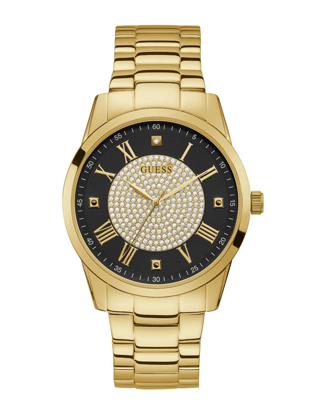 GUESS Men Brass Dial & Stainless Steel Bracelet Style Straps Analogue Watch GW0236G1, Black
GUESS Men Brass Dial & Stainless Steel Bracelet Style Straps Analogue Watch GW0236G1, Black
