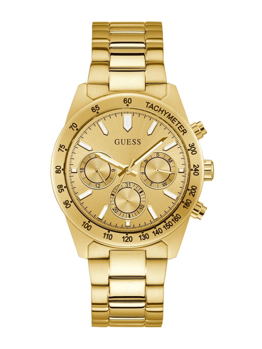 GUESS Men Brass Dial & Stainless Steel Bracelet Style Straps Analogue Watch GW0329G3, Beige
GUESS Men Brass Dial & Stainless Steel Bracelet Style Straps Analogue Watch GW0329G3, Beige
