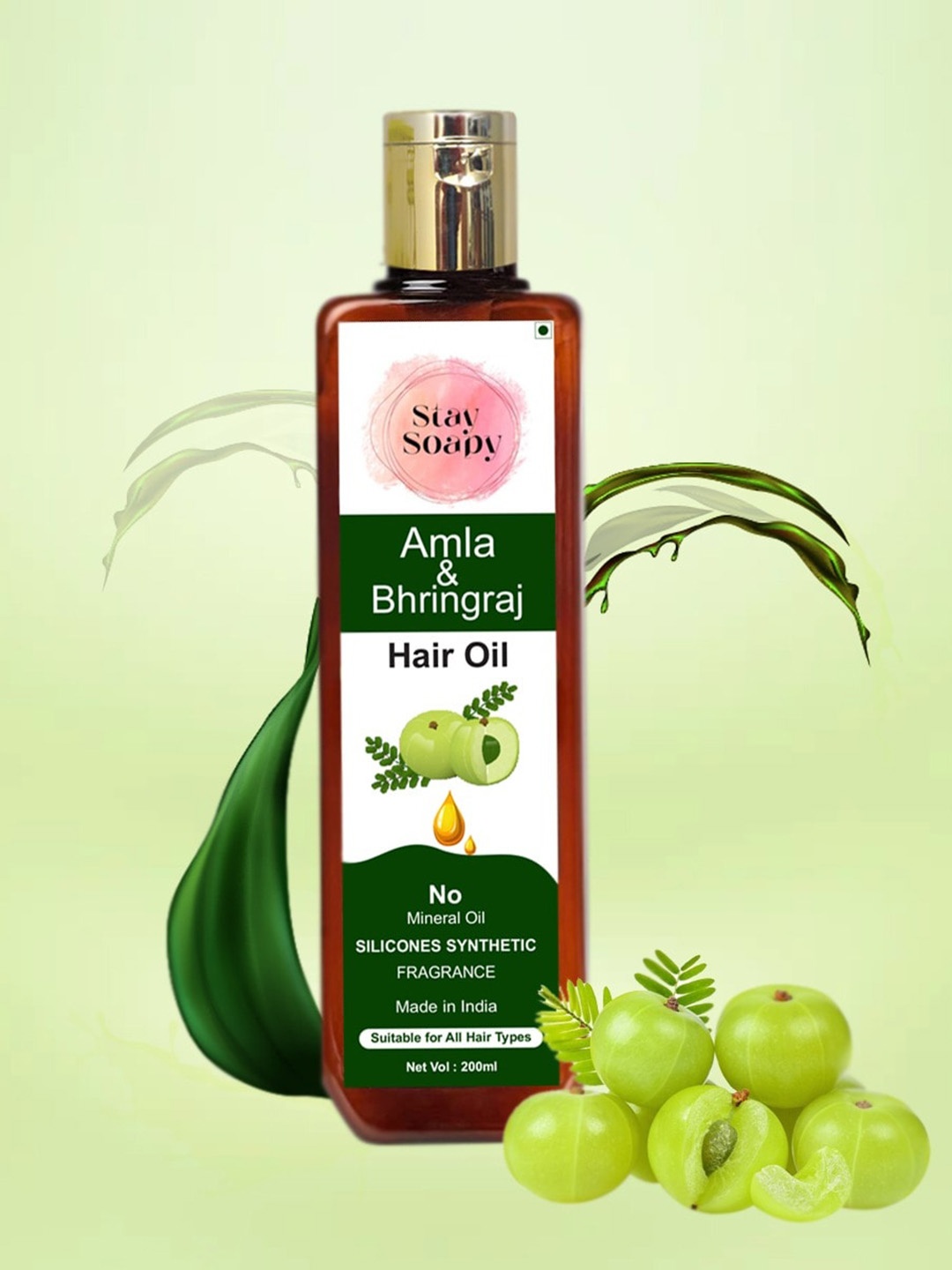 Stay Soapy Amla & Bhringraj Hair Oil for Healthy Hair Scalp & Hair Roots - 200 ml, Brown
Stay Soapy Amla & Bhringraj Hair Oil for Healthy Hair Scalp & Hair Roots - 200 ml, Brown