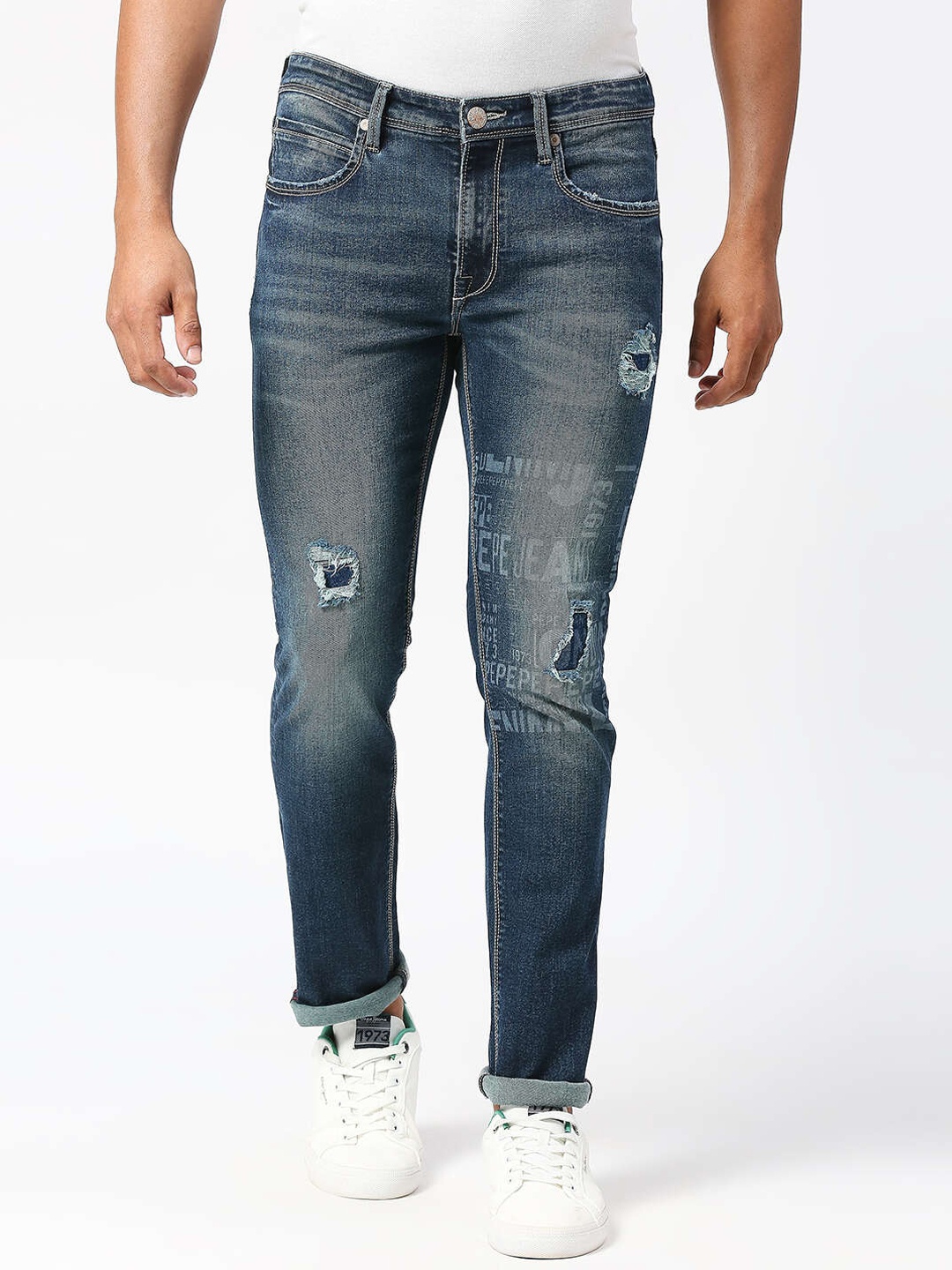 Pepe Jeans Men Tapered Fit Low-Rise Mildly Distressed Heavy Fade Stretchable Cotton Jeans, Blue
Pepe Jeans Men Tapered Fit Low-Rise Mildly Distressed Heavy Fade Stretchable Cotton Jeans, Blue