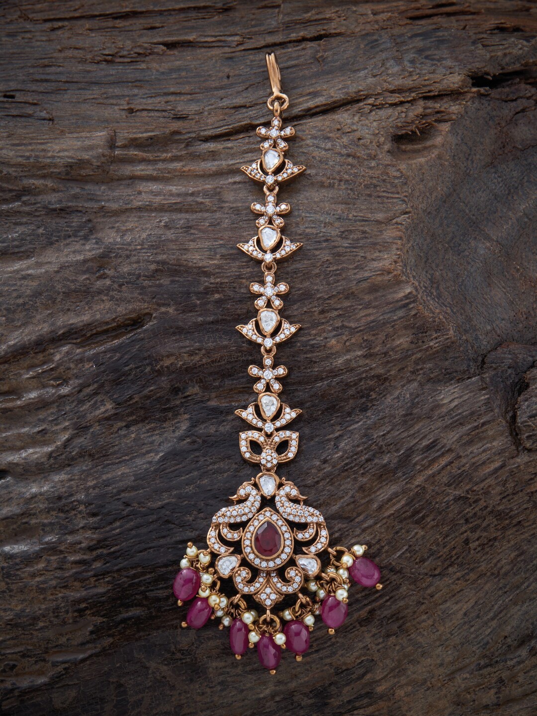 Kushal's Fashion Jewellery Gold-Plated Antique Stone-Studded & Beaded Maang Tikka, Pink
Kushal's Fashion Jewellery Gold-Plated Antique Stone-Studded & Beaded Maang Tikka, Pink