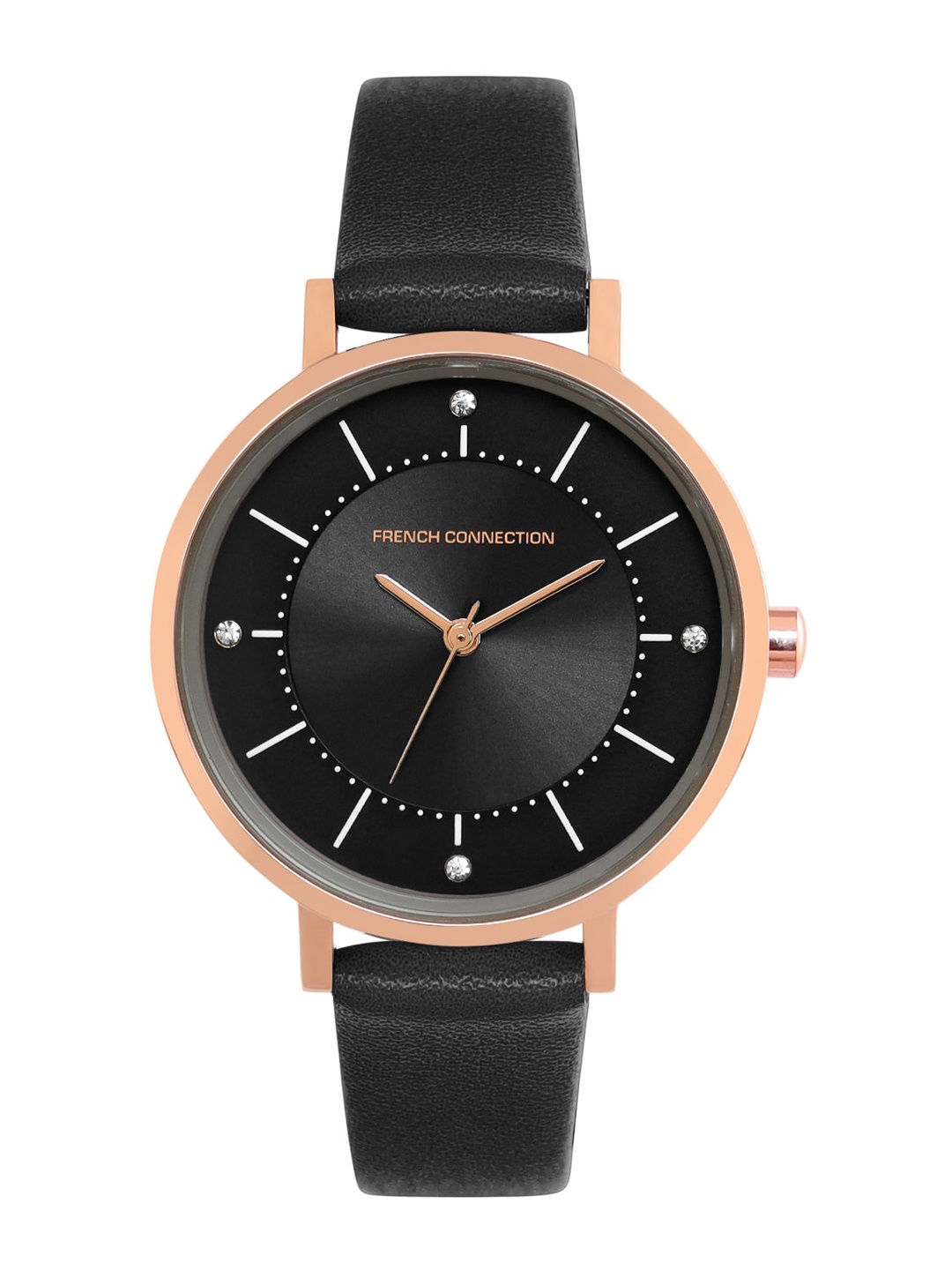French Connection Women Embellished Dial & Leather Straps Analogue Watch FCN00010C, Black
French Connection Women Embellished Dial & Leather Straps Analogue Watch FCN00010C, Black