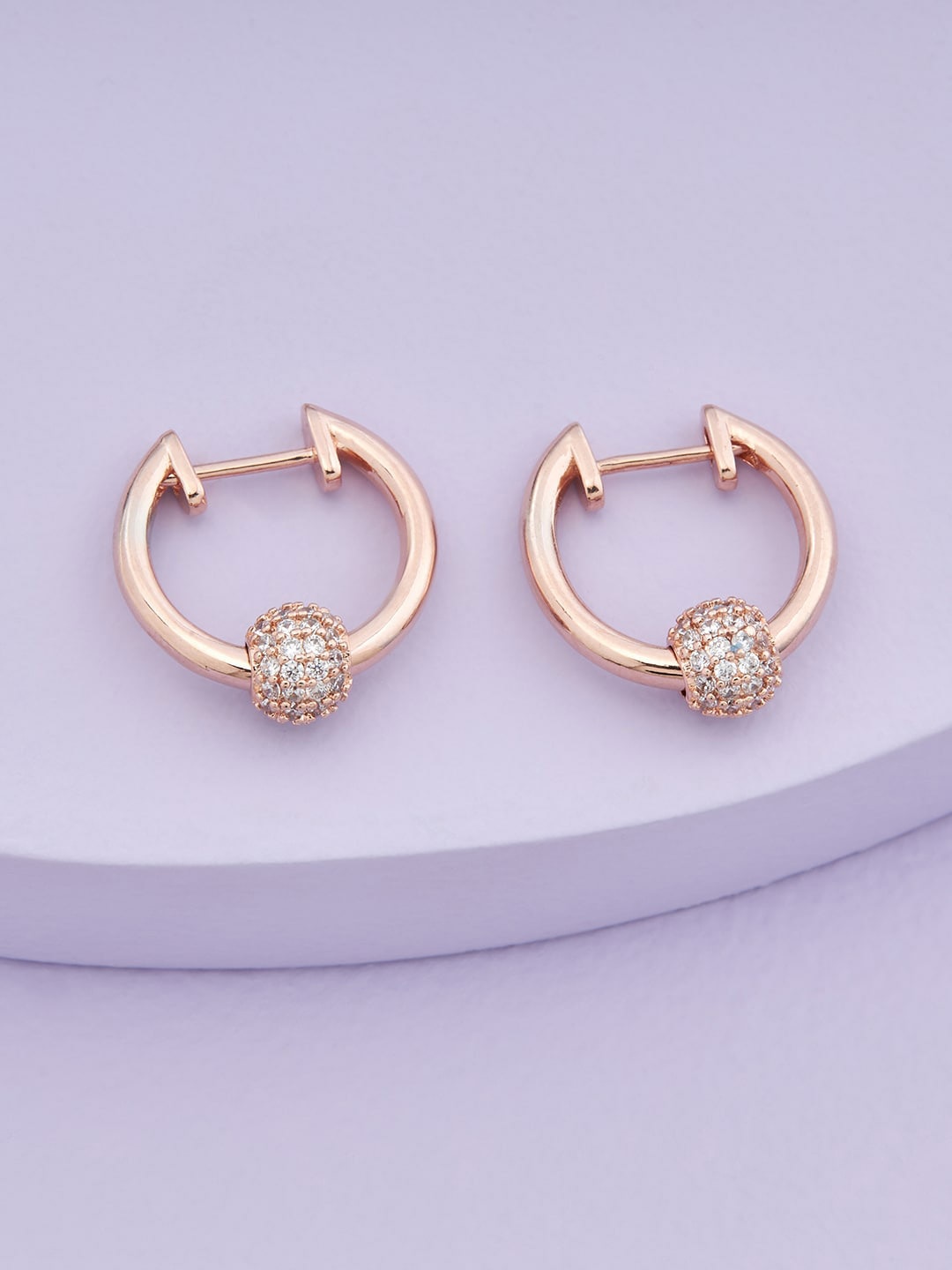 Kushal's Fashion Jewellery Rose Gold Plated Contemporary CZ Studded Hoop Earrings, White
Kushal's Fashion Jewellery Rose Gold Plated Contemporary CZ Studded Hoop Earrings, White
