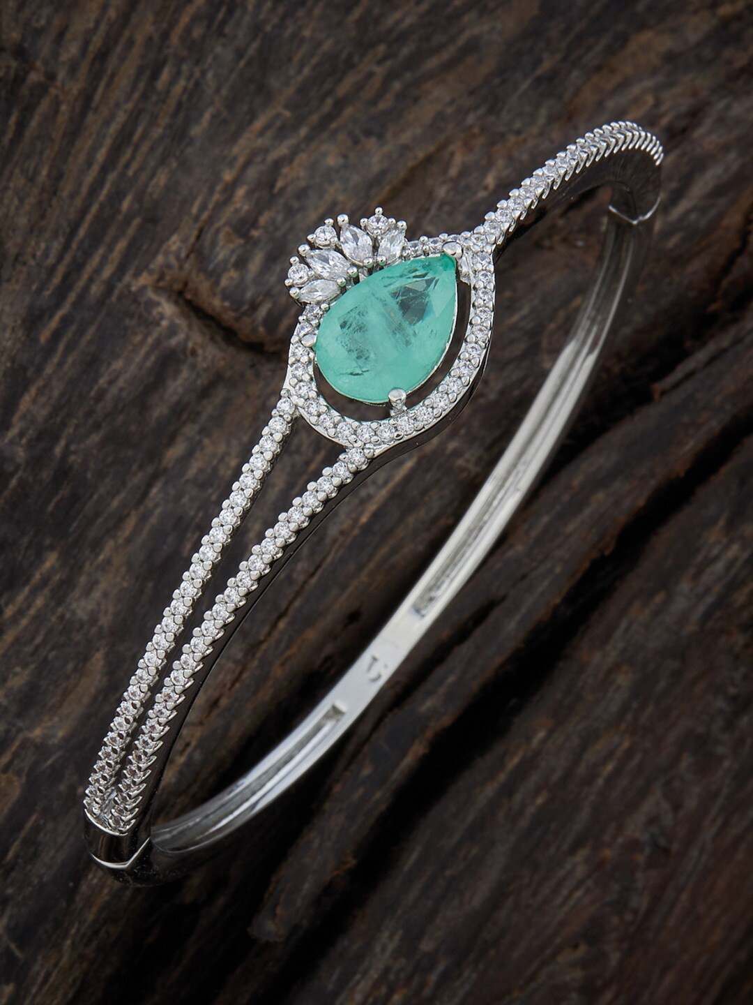 Kushal's Fashion Jewellery Rhodium-Plated Cubic Zirconia Bangle-Style Bracelet, Sea green
Kushal's Fashion Jewellery Rhodium-Plated Cubic Zirconia Bangle-Style Bracelet, Sea green