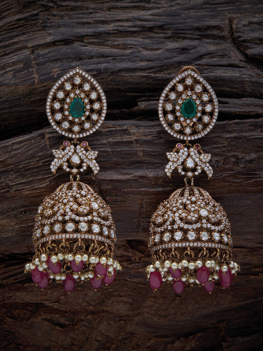 Kushal's Fashion Jewellery 92.5 Pure Silver Gold Plated Antique CZ Jhumkas Earrings
Kushal's Fashion Jewellery 92.5 Pure Silver Gold Plated Antique CZ Jhumkas Earrings