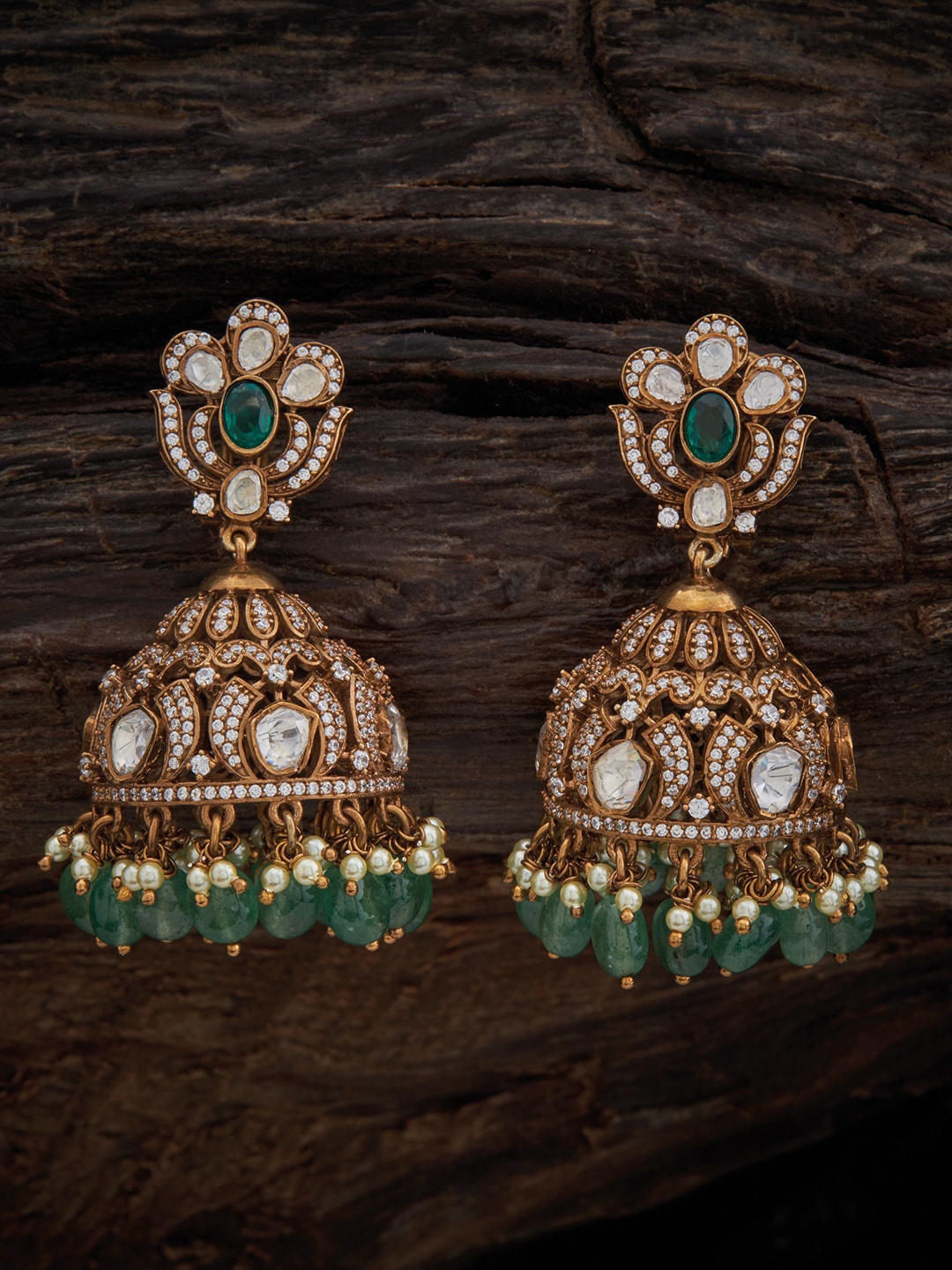 Kushal's Fashion Jewellery 92.5 Pure Silver Gold Plated Antique CZ Jhumkas Earrings
Kushal's Fashion Jewellery 92.5 Pure Silver Gold Plated Antique CZ Jhumkas Earrings